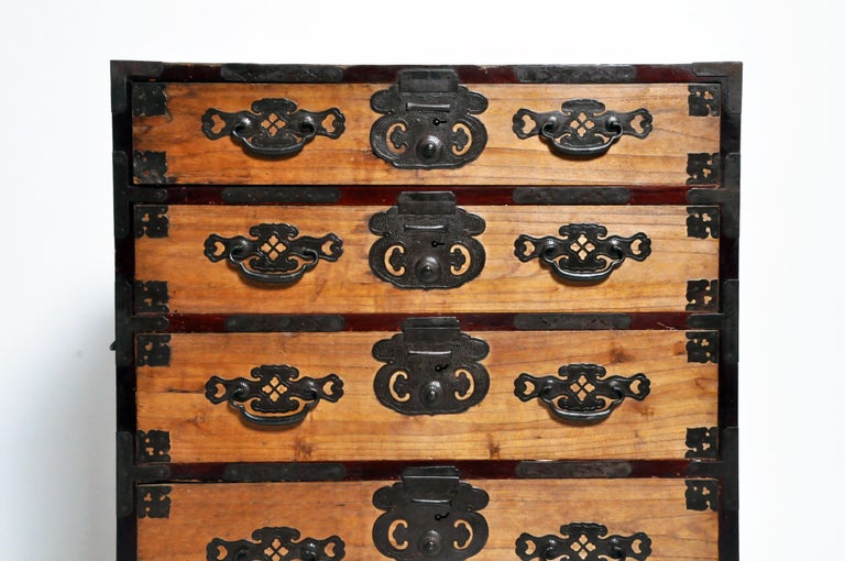 Japanese Tansu with Hand Hardware For Sale at 1stdibs
