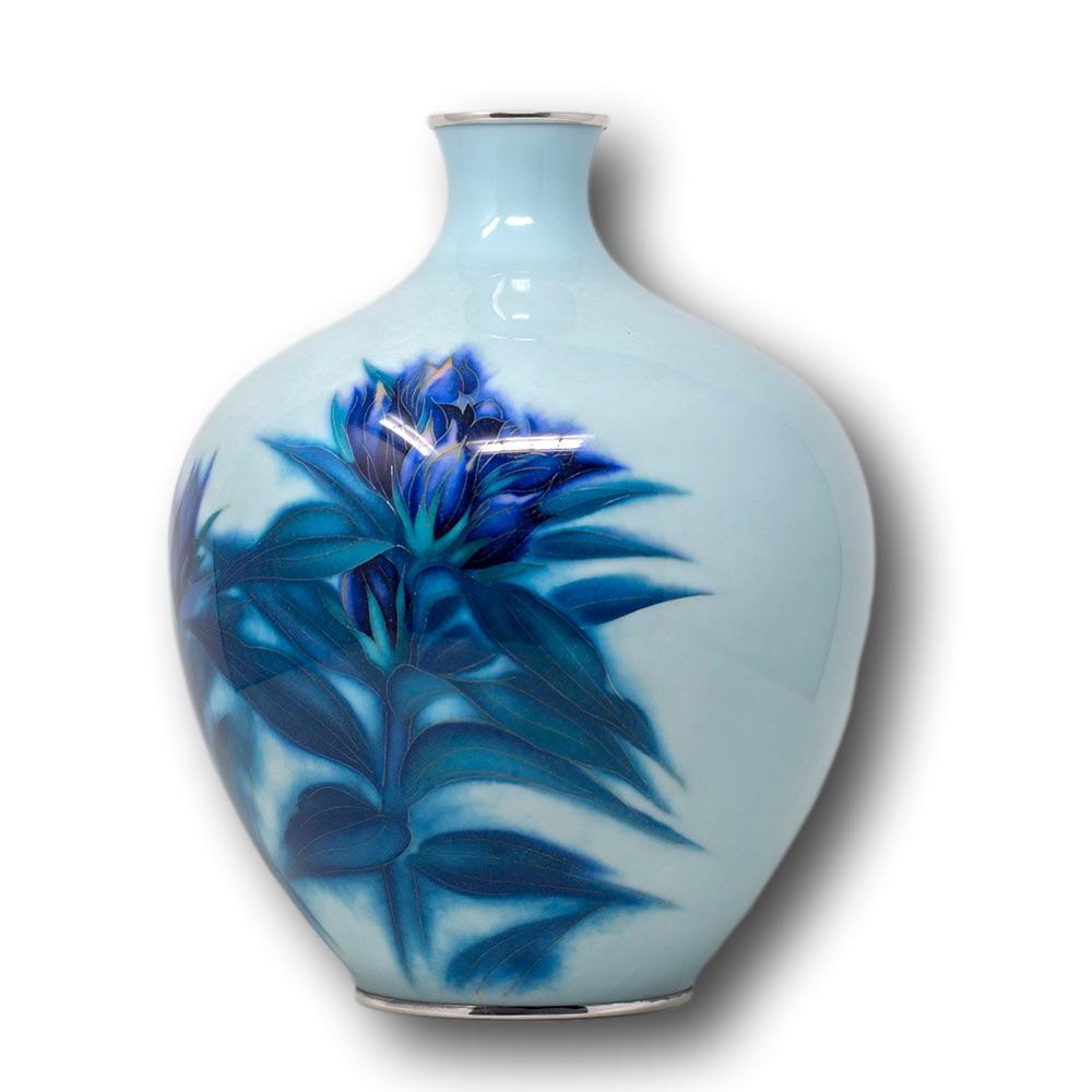 Fait main Vase japonais de la période Tashio (1912-1926) en émail cloisonné Ando Company en vente