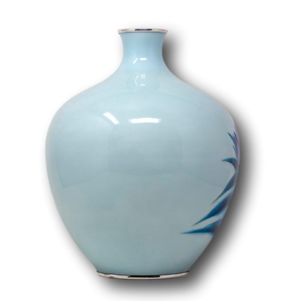 Metal Japanese Tashio Period (1912-1926) Cloisonne Enamel Vase Ando Company For Sale