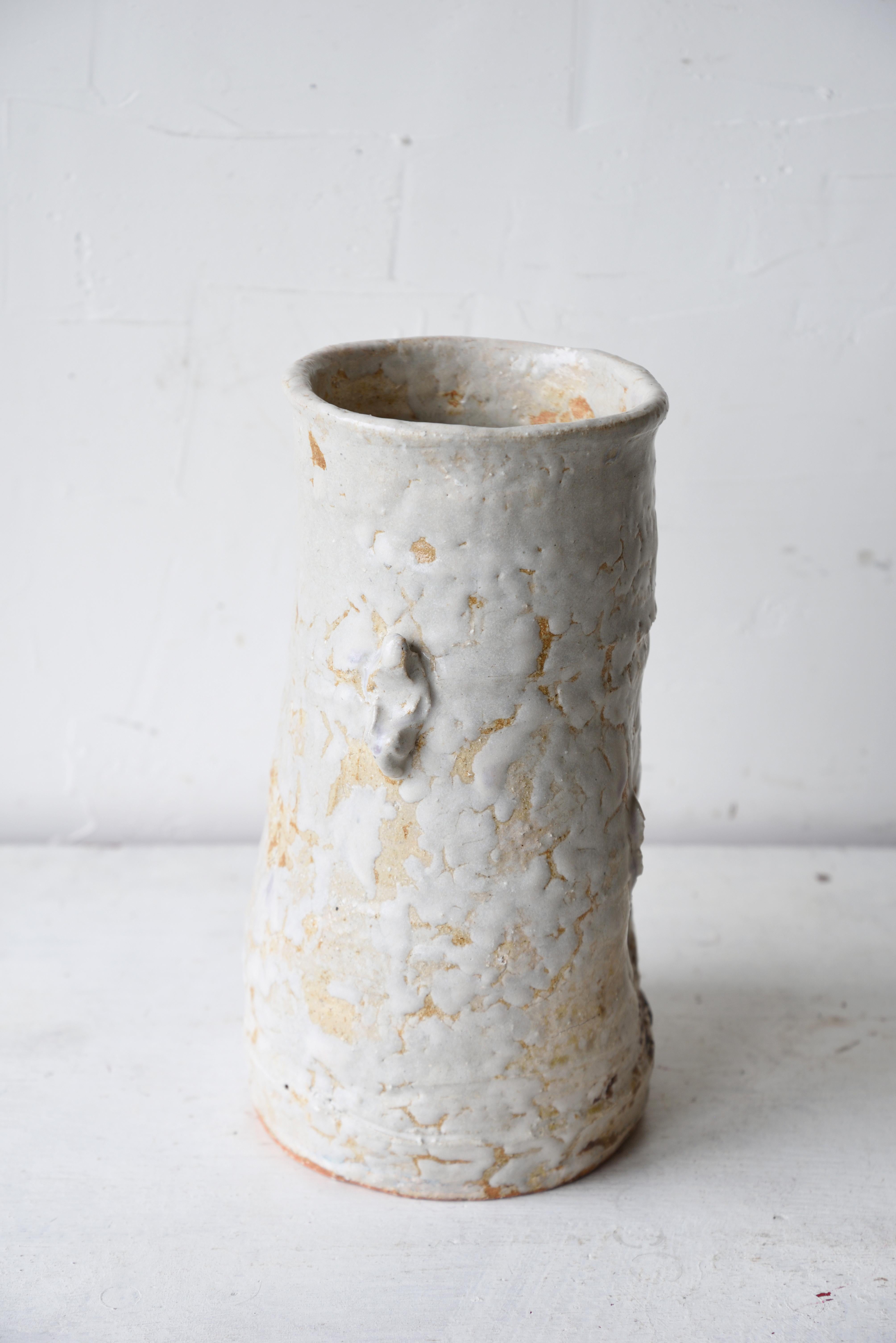 Ceramic Japanese Tea Ceremonial Hagi Pottery Vase For Sale