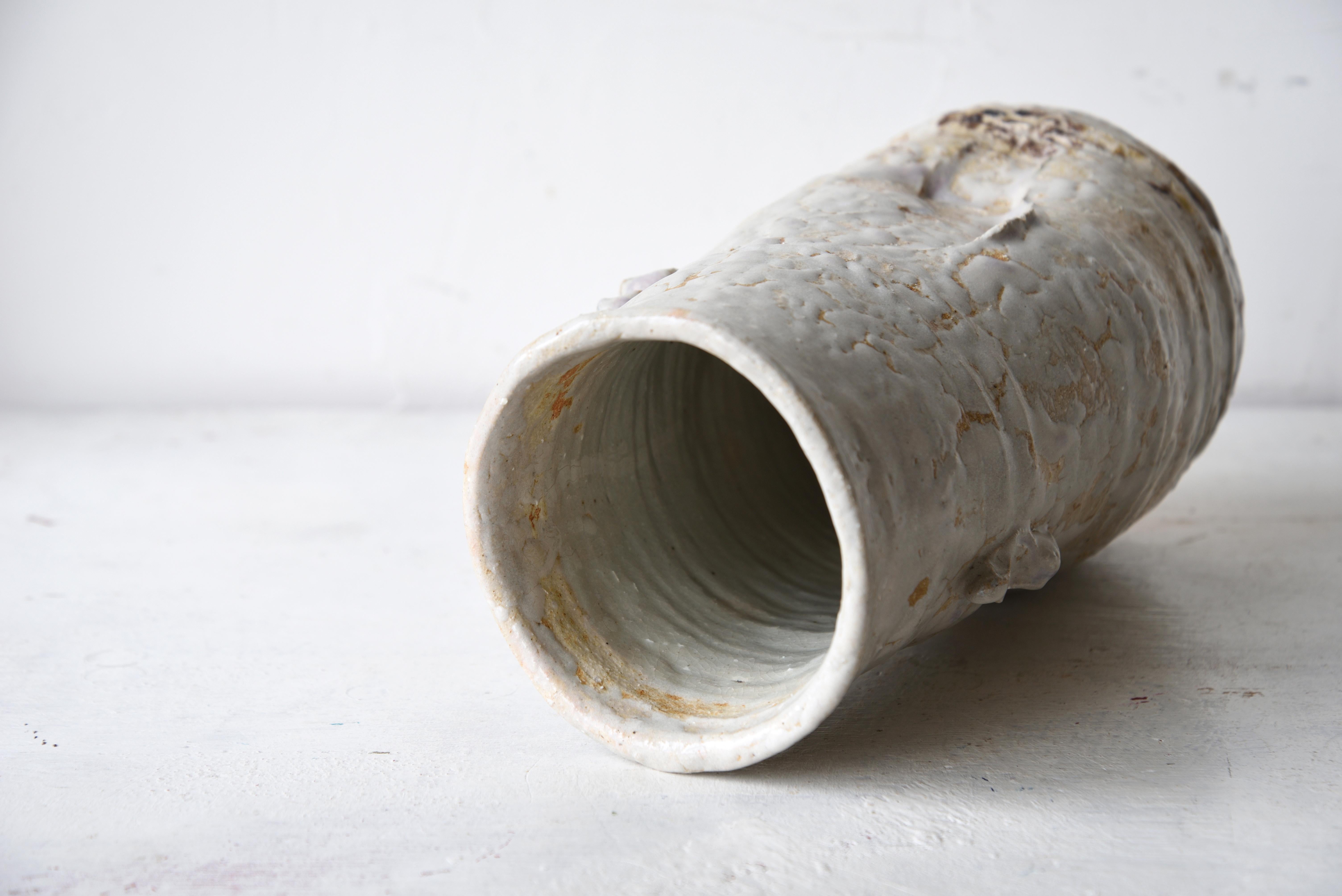 Japanese Tea Ceremonial Hagi Pottery Vase For Sale 1