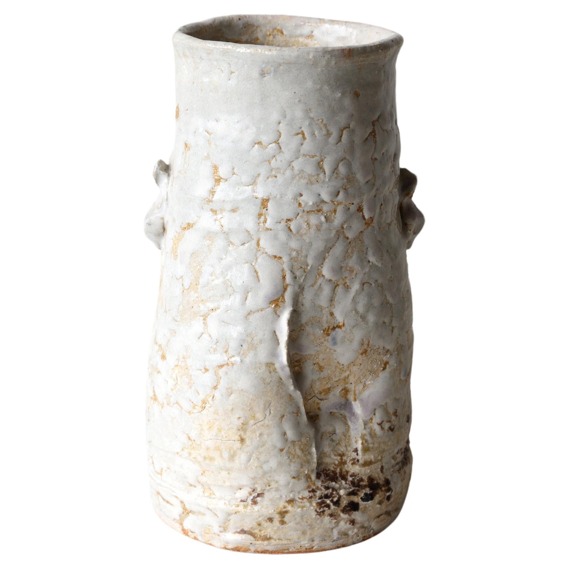 Japanese Tea Ceremonial Hagi Pottery Vase For Sale