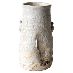 Vintage Japanese Tea Ceremonial Hagi Pottery Vase