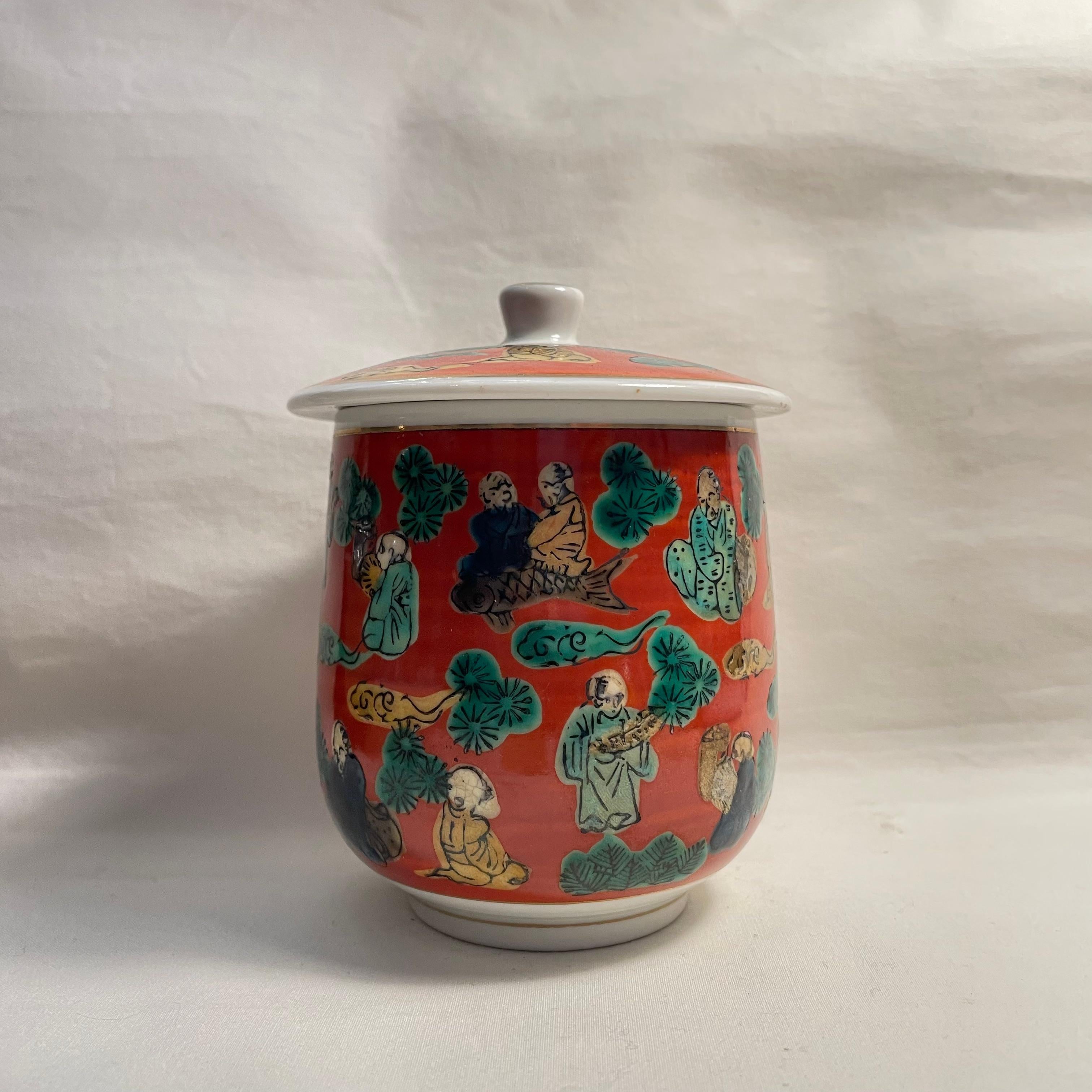 Showa Tazza da tè giapponese con coperchio di Mokubei AOKI 1970s showa in vendita
