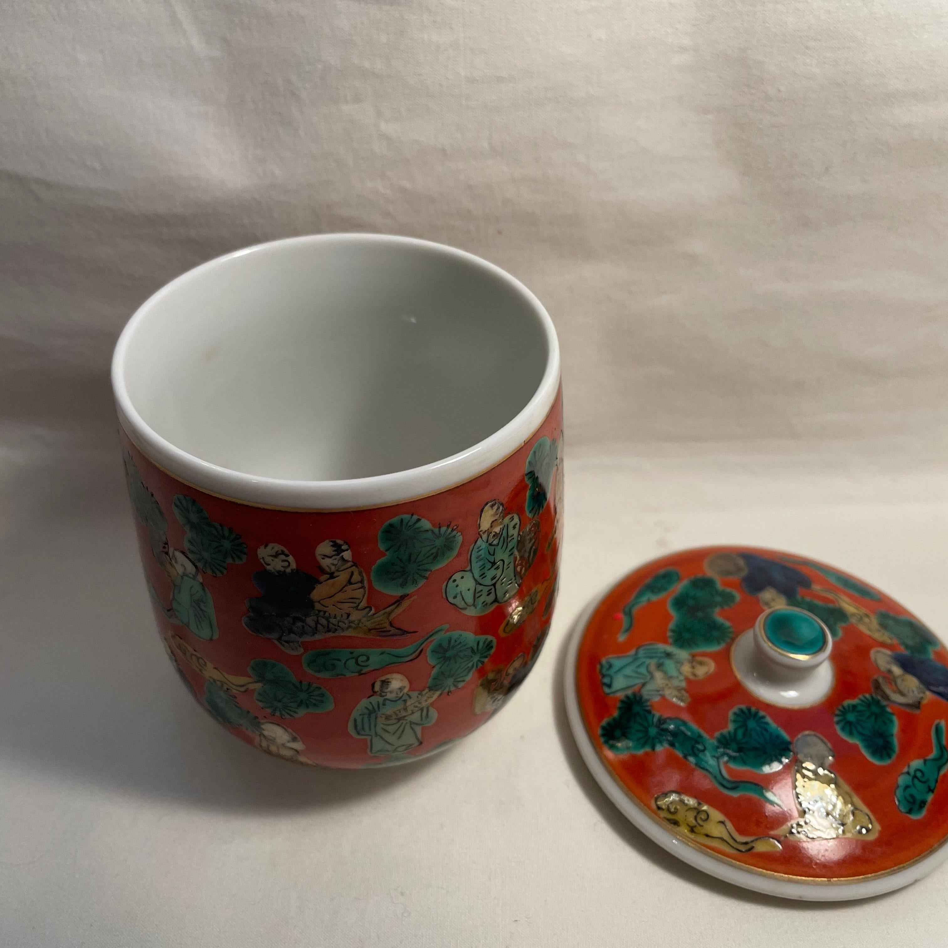 Giapponese Tazza da tè giapponese con coperchio di Mokubei AOKI 1970s showa in vendita