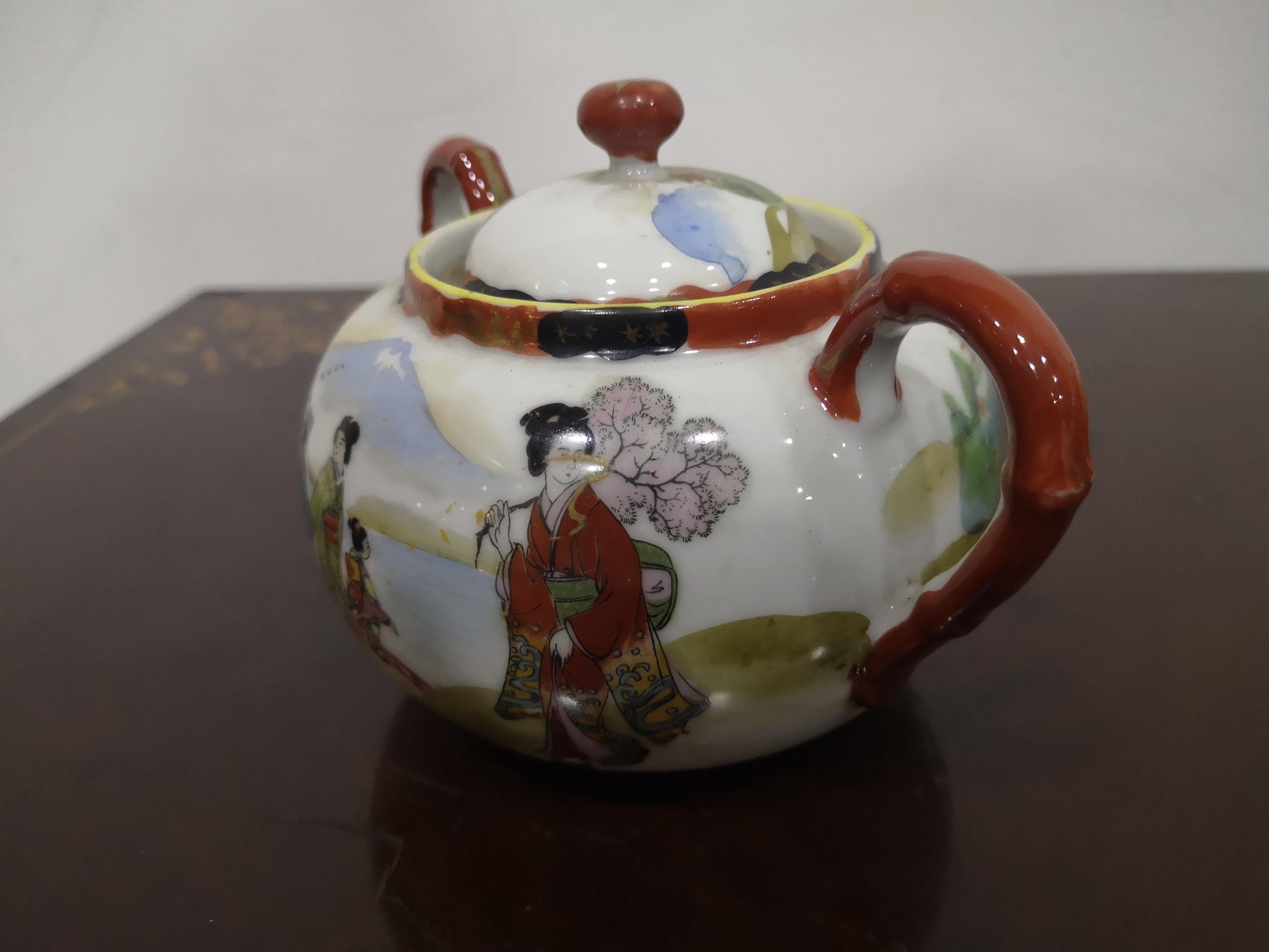 Japanese tea service for 10 in fine mid-19th century porcelain For Sale 6