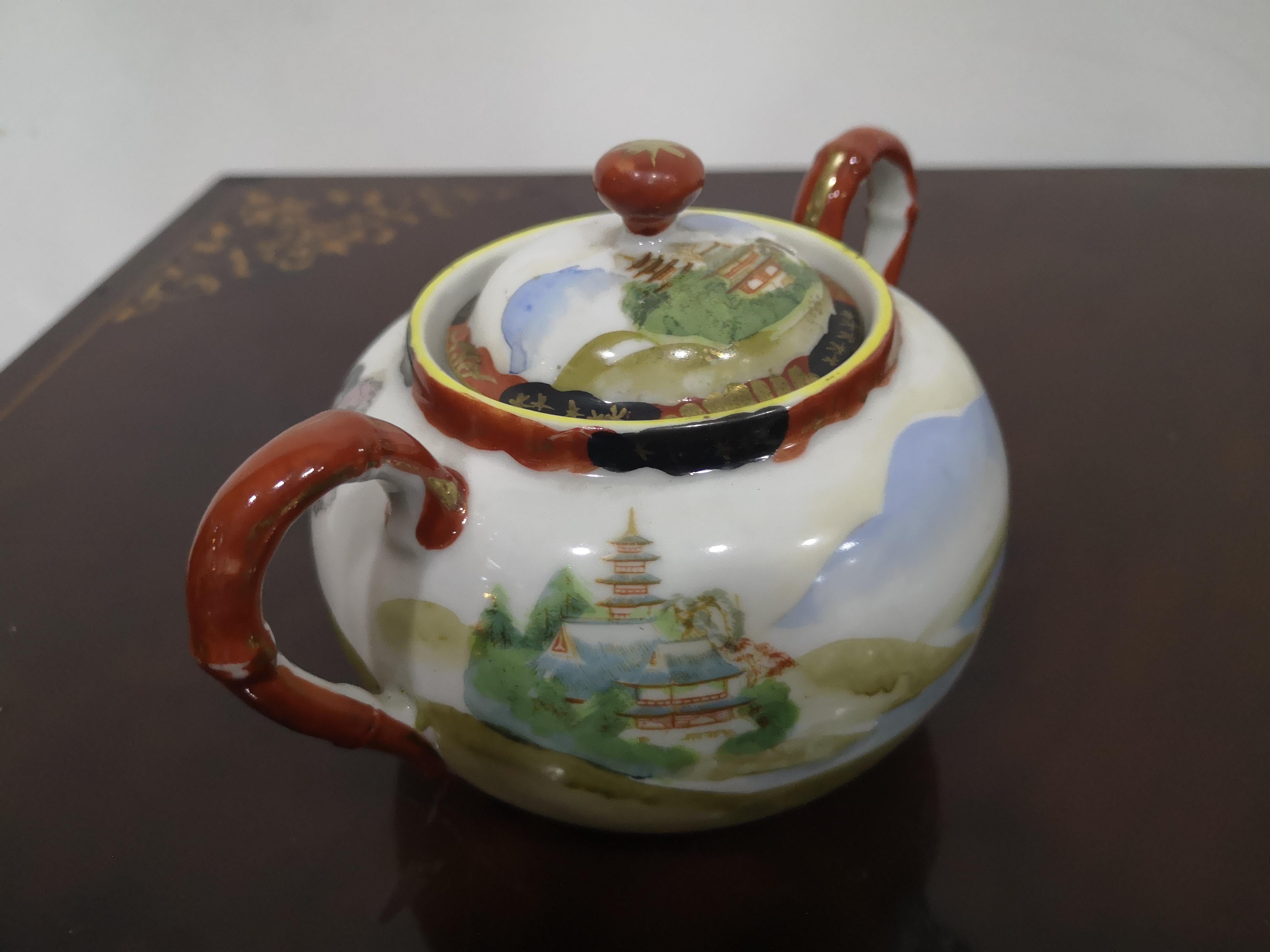 Japanese tea service for 10 in fine mid-19th century porcelain For Sale 7