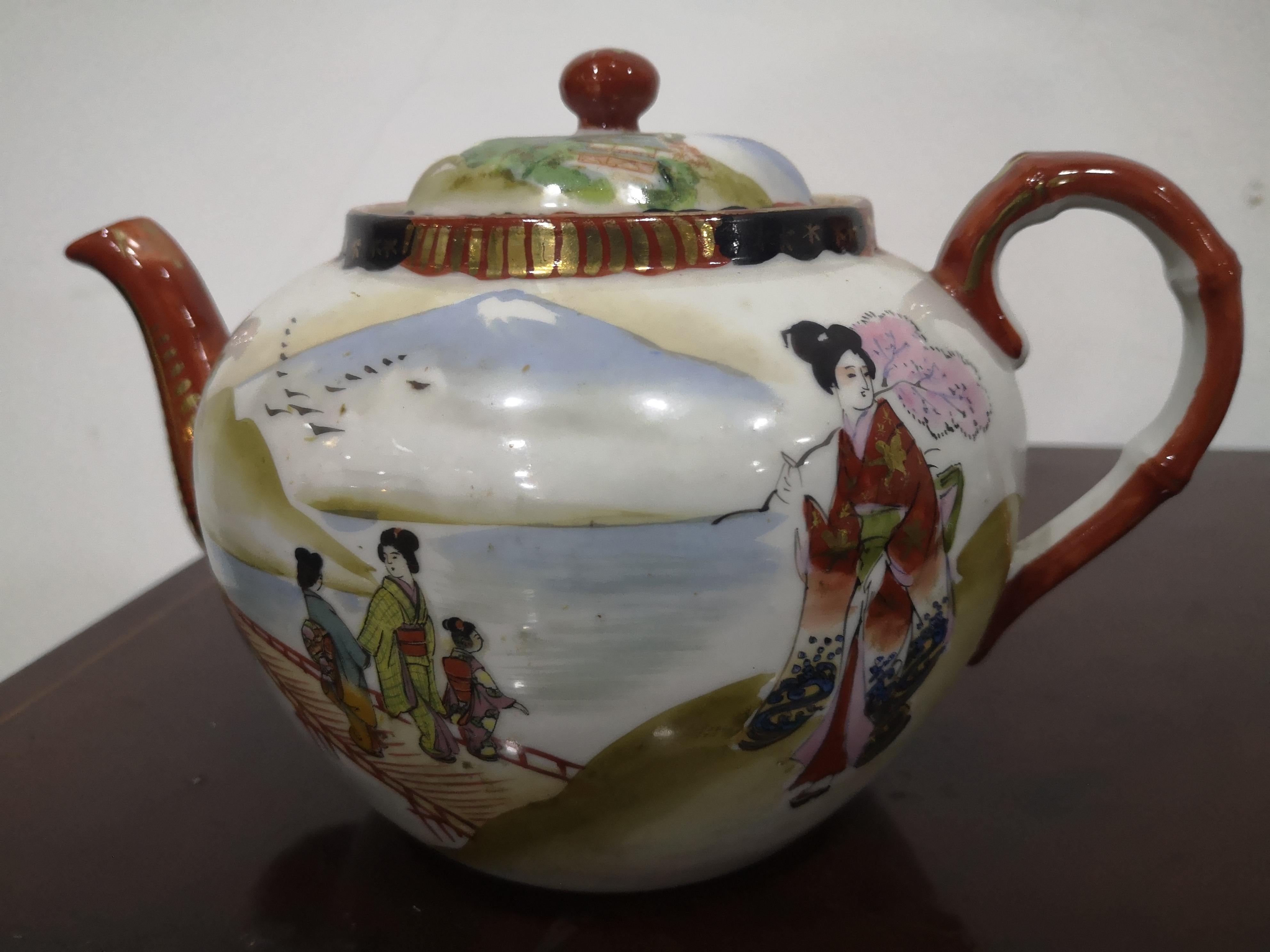 Japanese tea service for 10 in fine mid-19th century porcelain For Sale 9
