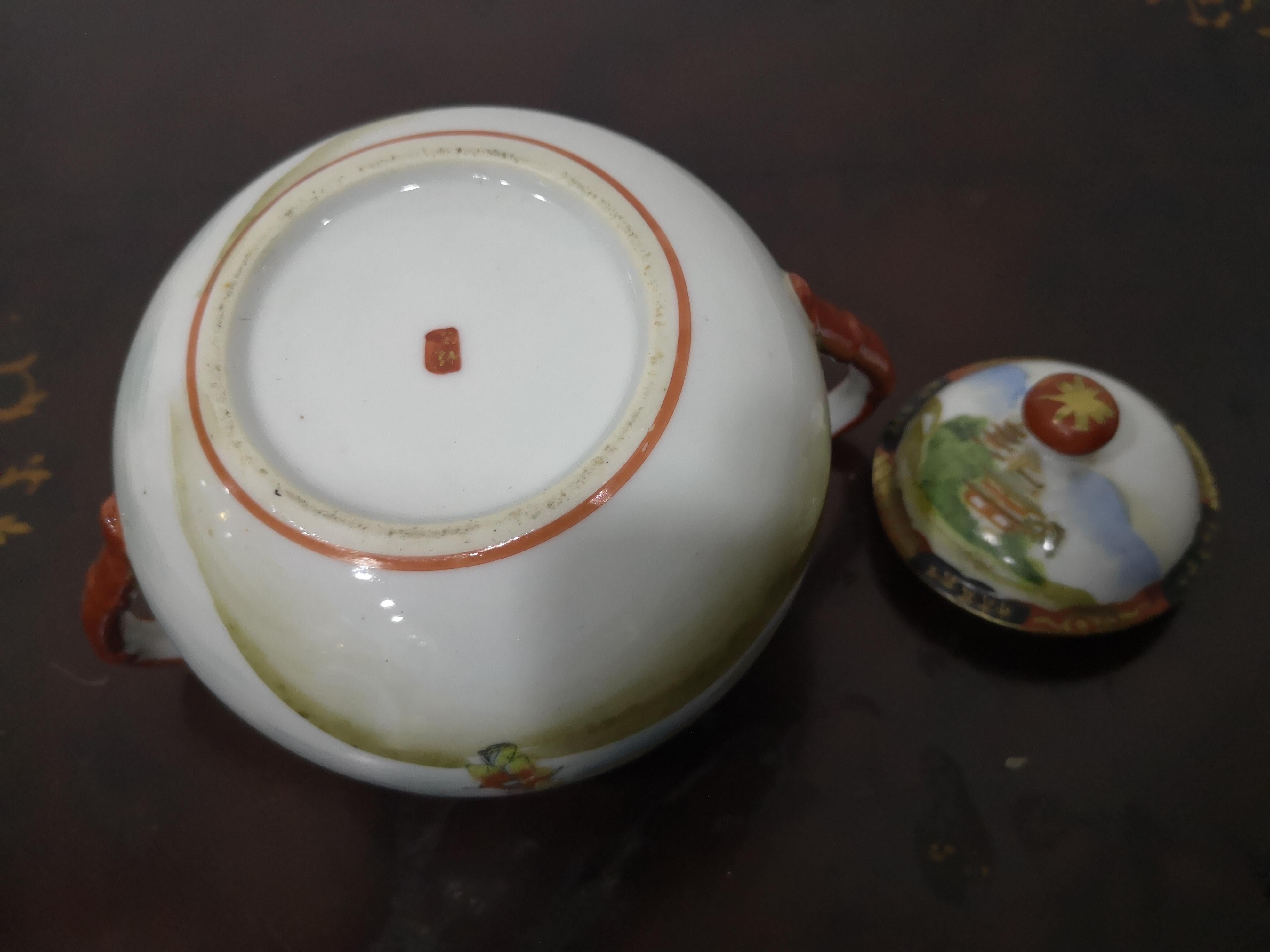 Japanese tea service for 10 in fine mid-19th century porcelain For Sale 13