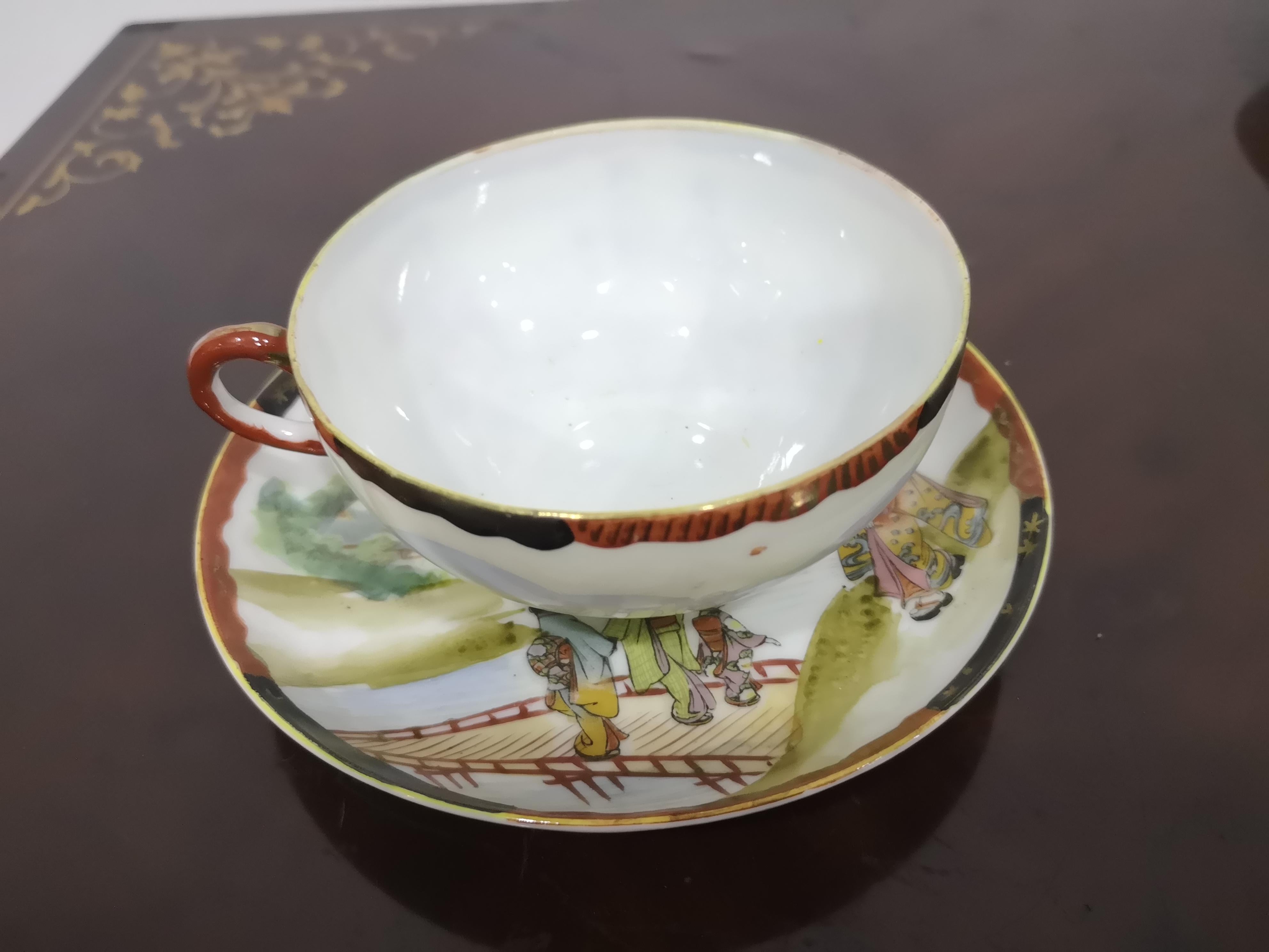 Japanese tea service for 10 in fine mid-19th century porcelain In Good Condition For Sale In Catania, IT