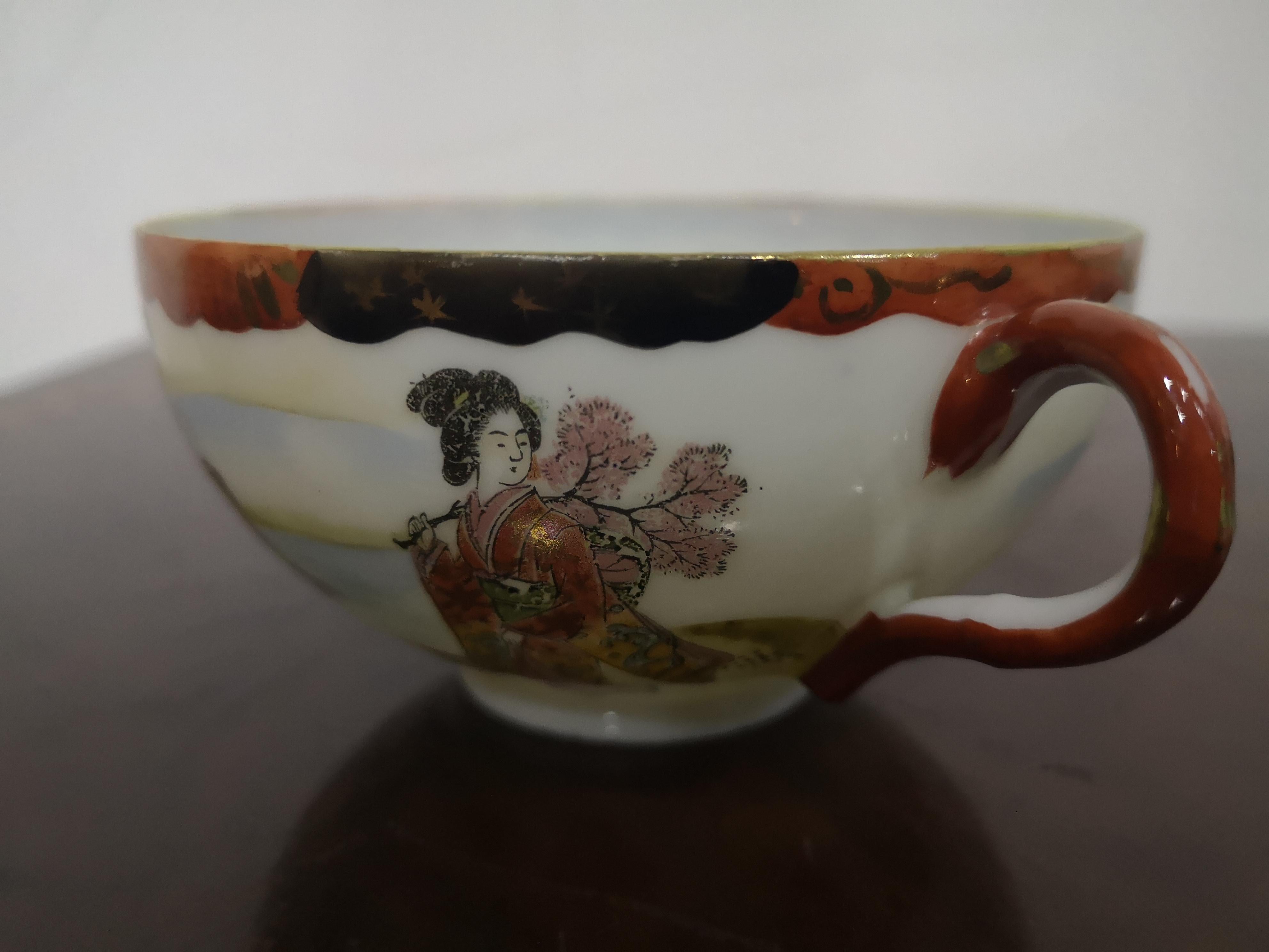 Japanese tea service for 10 in fine mid-19th century porcelain For Sale 1