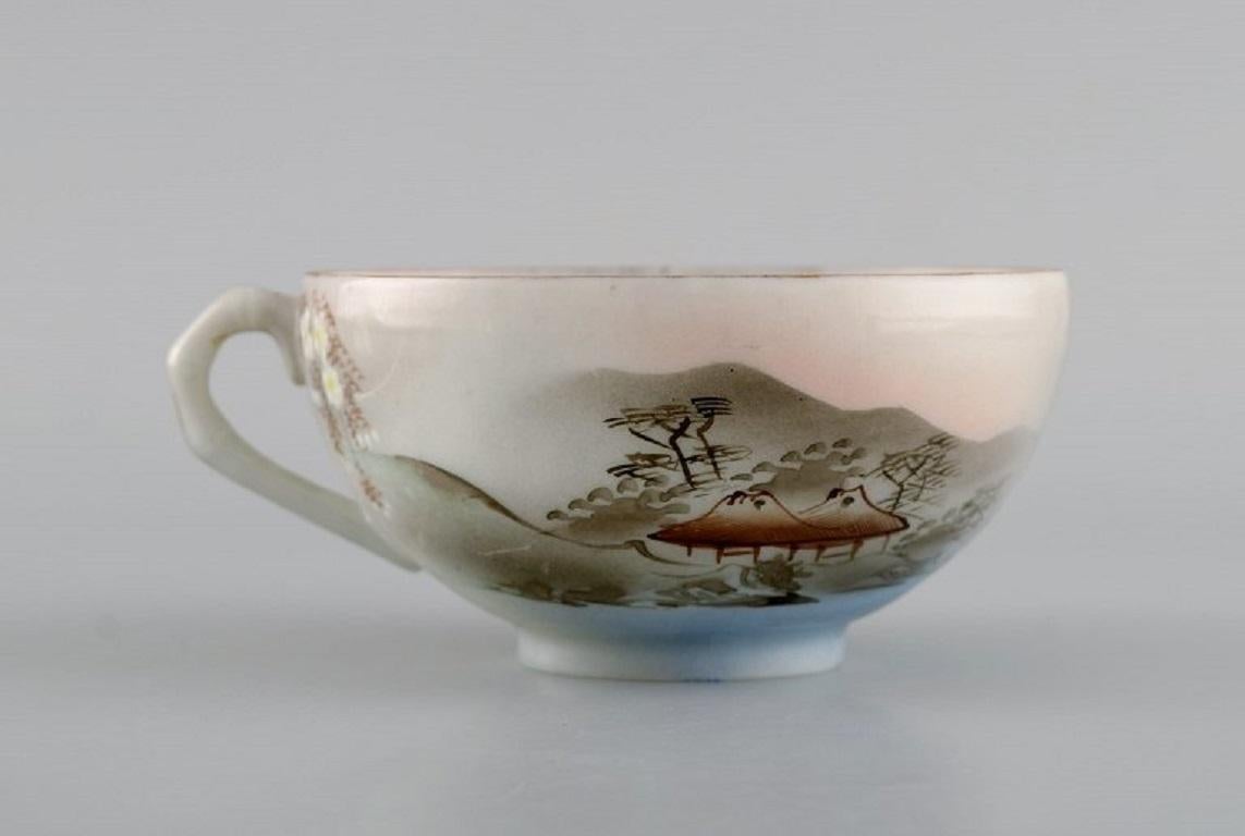 Hand-Painted Japanese Tea Service in Hand Painted Porcelain, Mid-20th Century For Sale