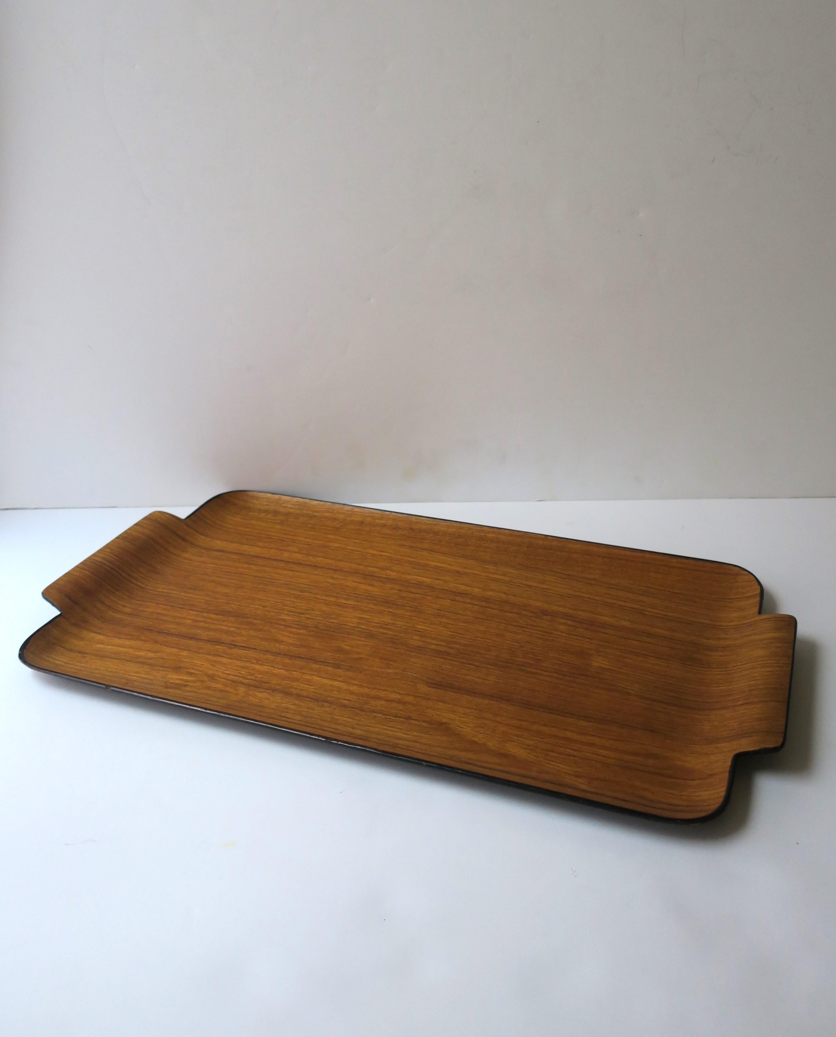 Japanese Teak Wood Tray Modern Minimalist For Sale 1
