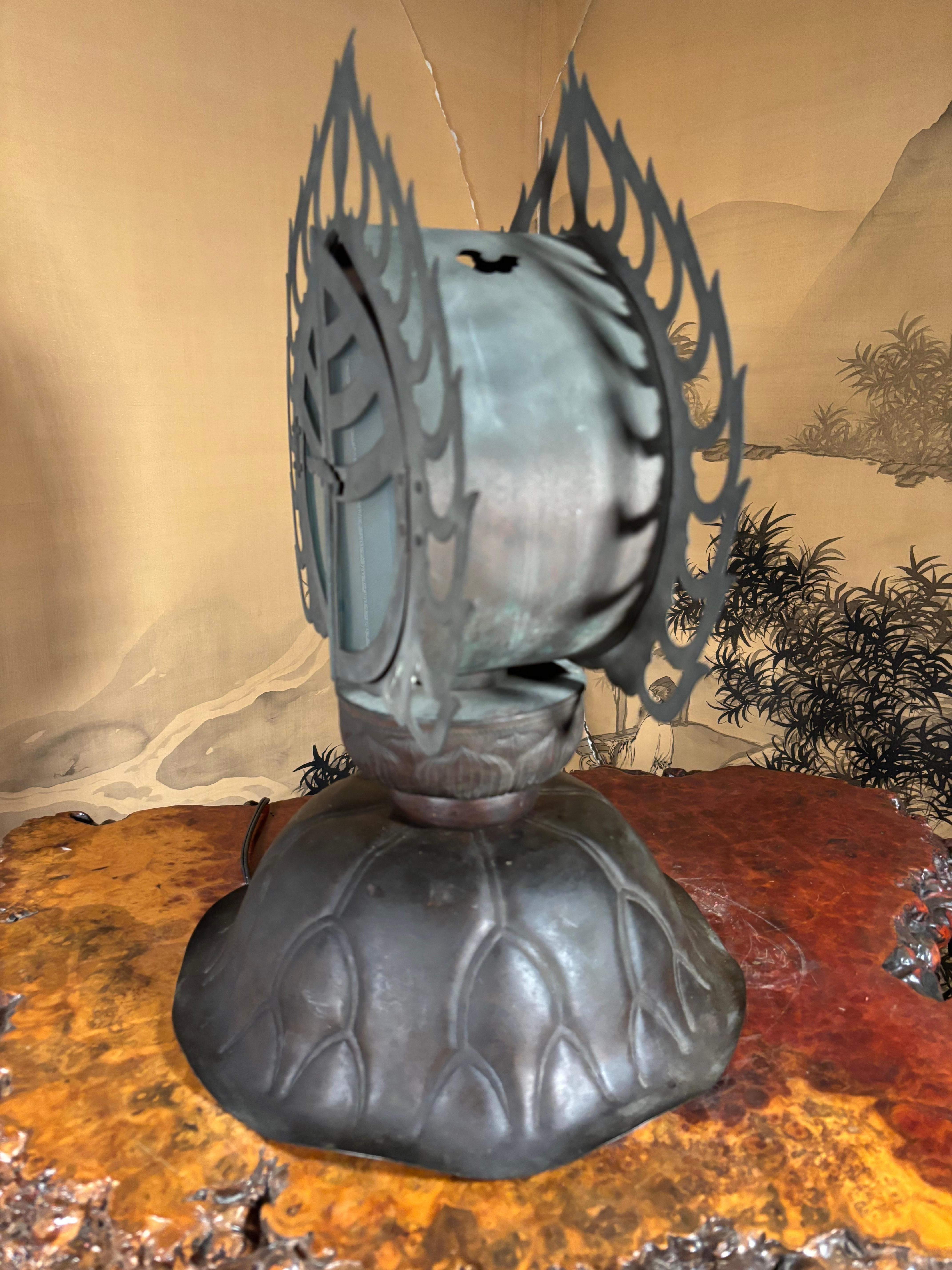 Japanese Antique Altar Table Lamp Symbolic Of Wish Granting And Good Fortune For Sale 5