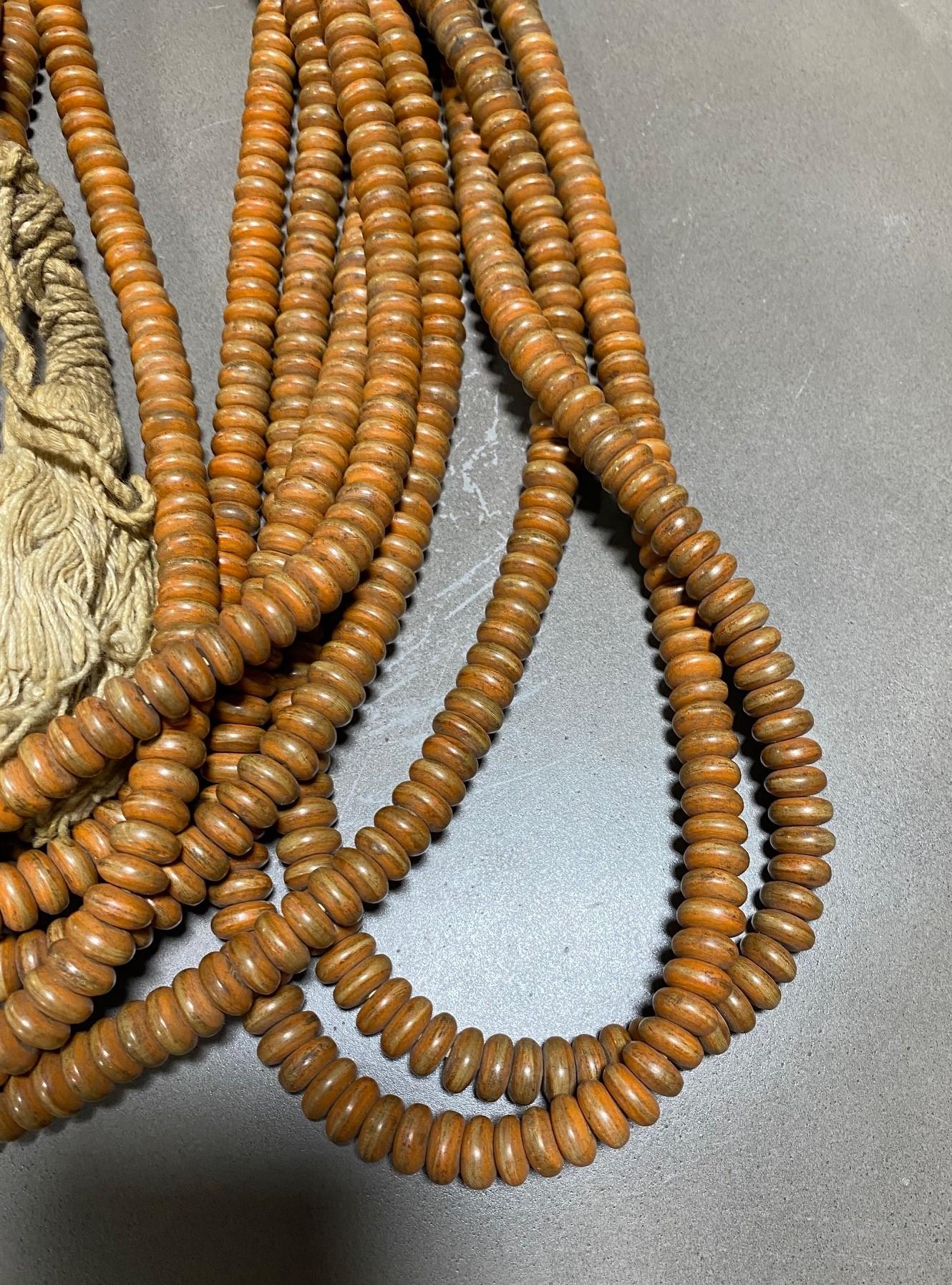 Wood Japanese Temple Shrine Buddhist Monk Juzu Prayer Beads Mala Rosary Necklace