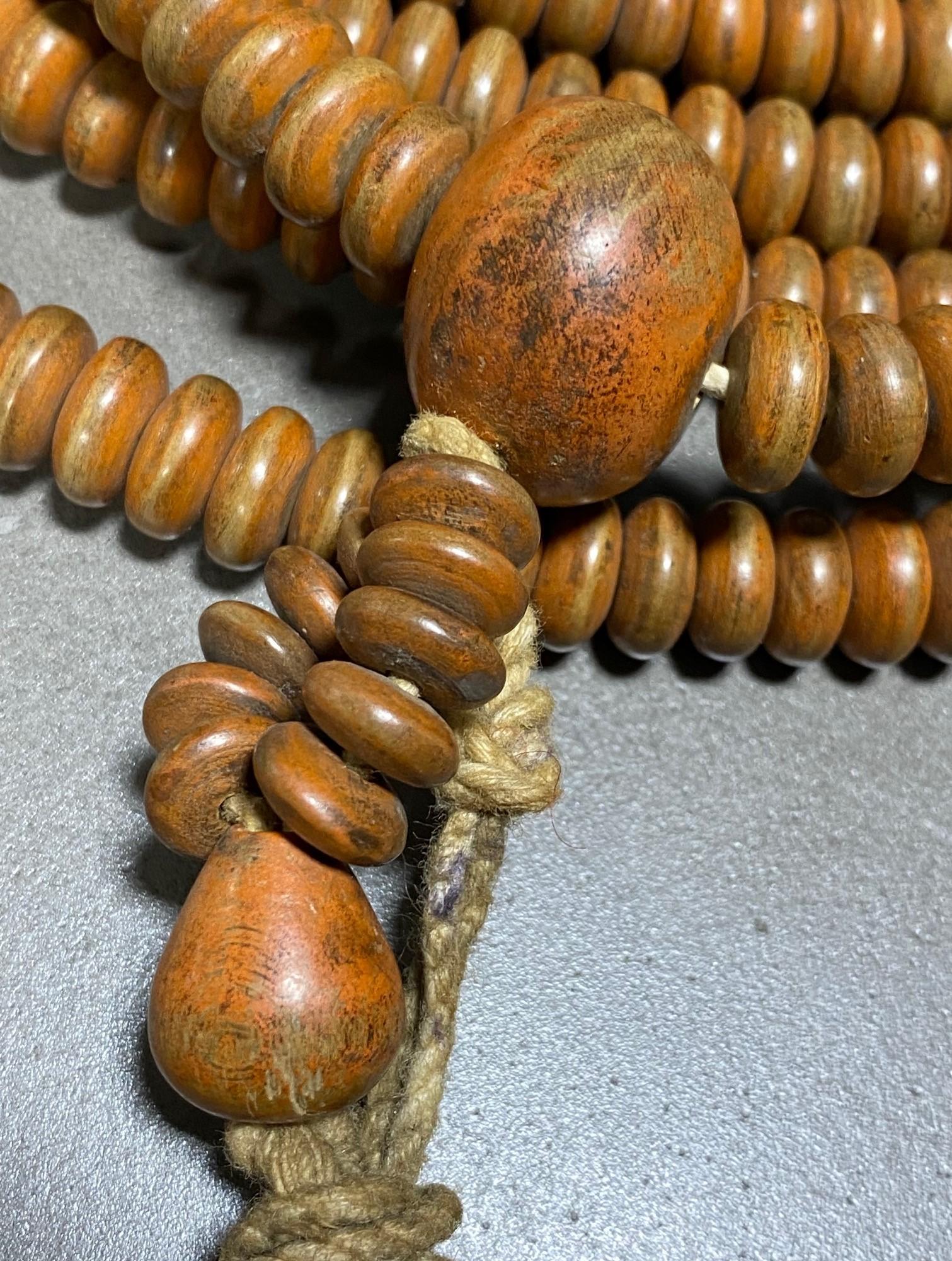 Meiji Japanese Temple Shrine Buddhist Monk Juzu Prayer Beads Mala Rosary Necklace