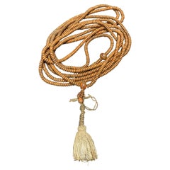 Antique Japanese Temple Shrine Buddhist Monk Juzu Prayer Beads Mala Rosary Necklace