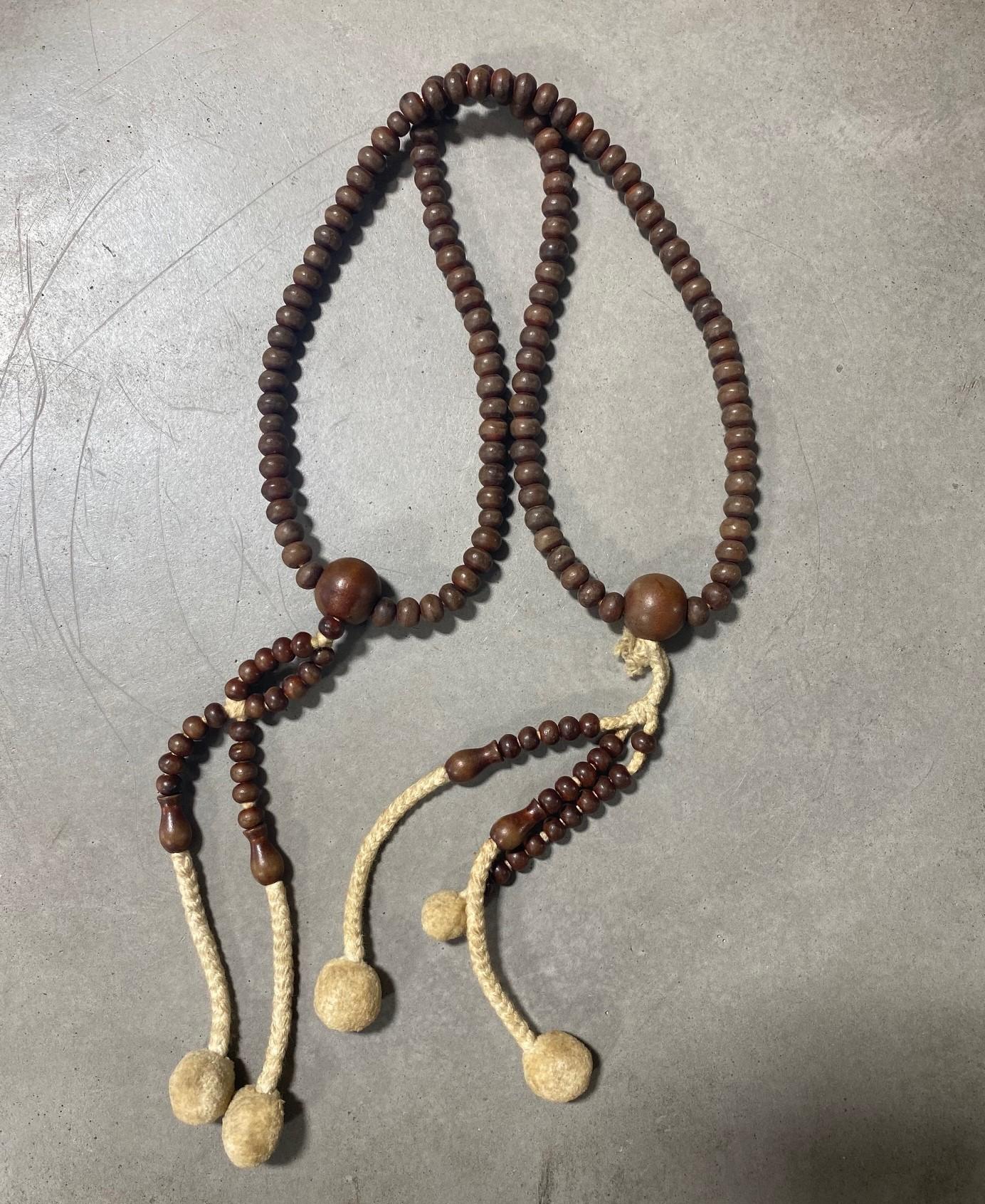 Japanische japanische Tempelschrein Buddhistische Monk Juzu Gebets-Holzperlen Mala Rosary Halskette im Angebot 4