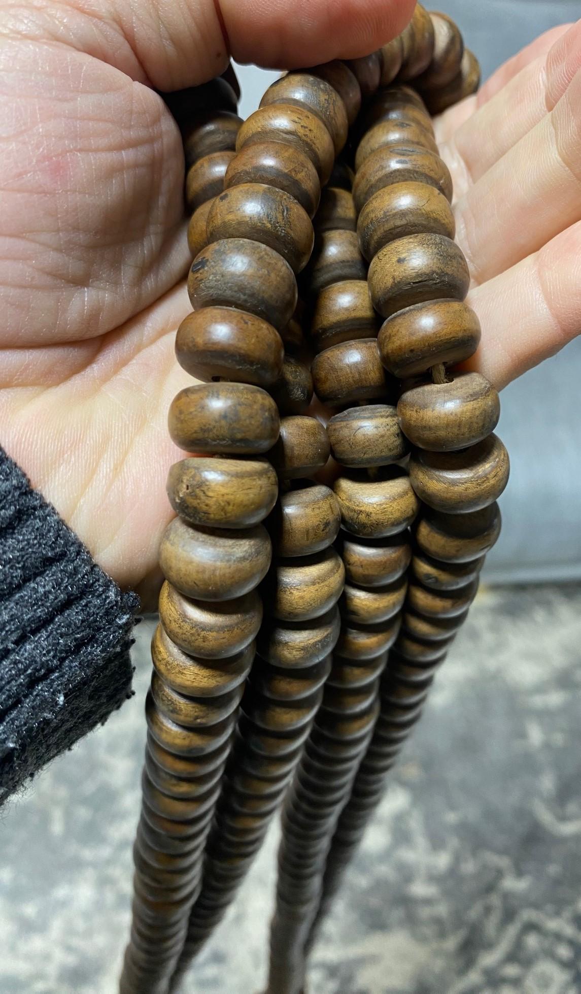 Japanische Tempelschrein Buddhistische Monk Juzu Gebetsholz Perlen Mala Rosary Halskette im Angebot 6