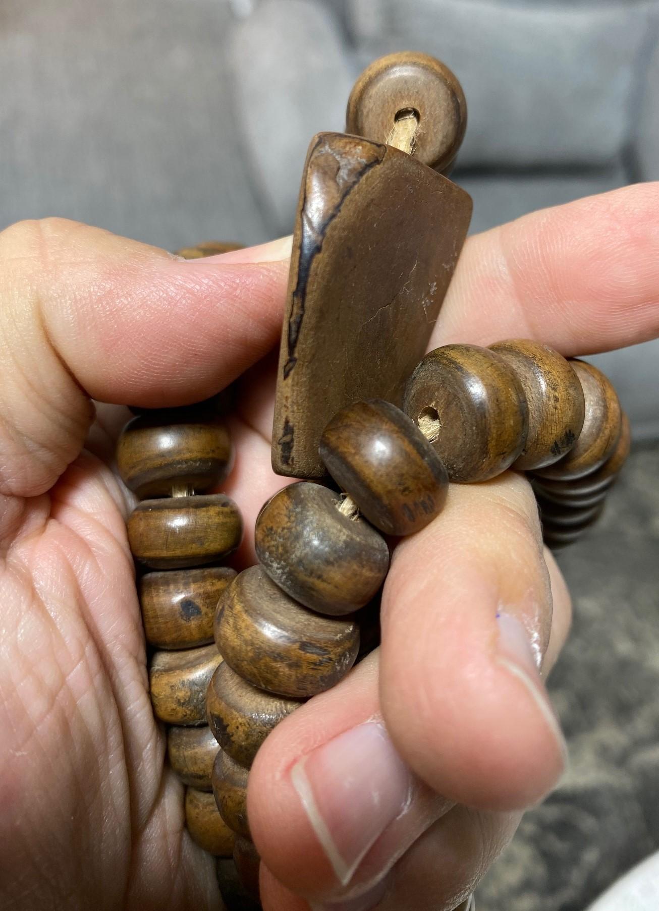 Japanese Temple Shrine Buddhist Monk Juzu Prayer Wood Beads Mala Rosary Necklace For Sale 6