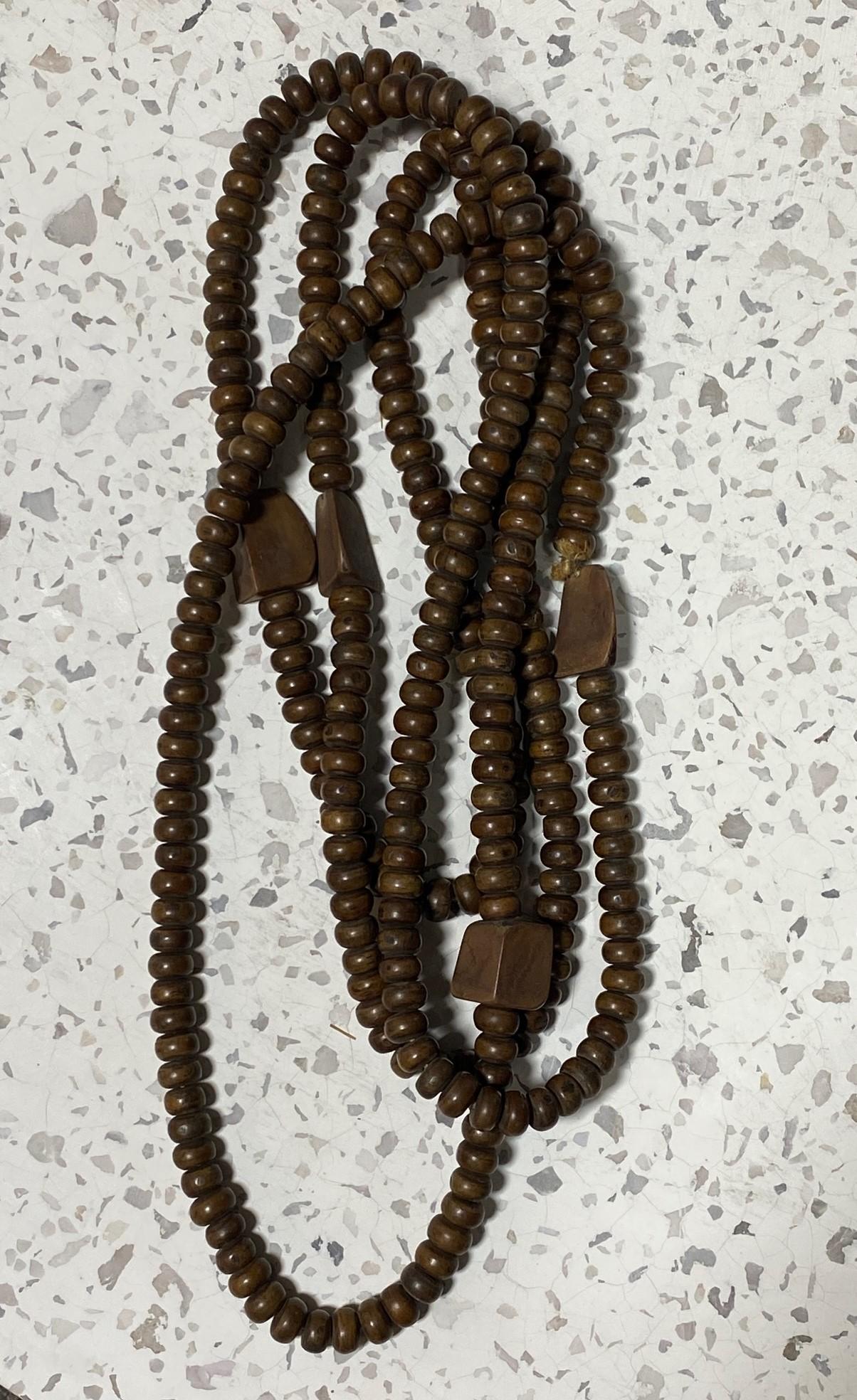 Japanese Temple Shrine Buddhist Monk Juzu Prayer Wood Beads Mala Rosary Necklace For Sale 9