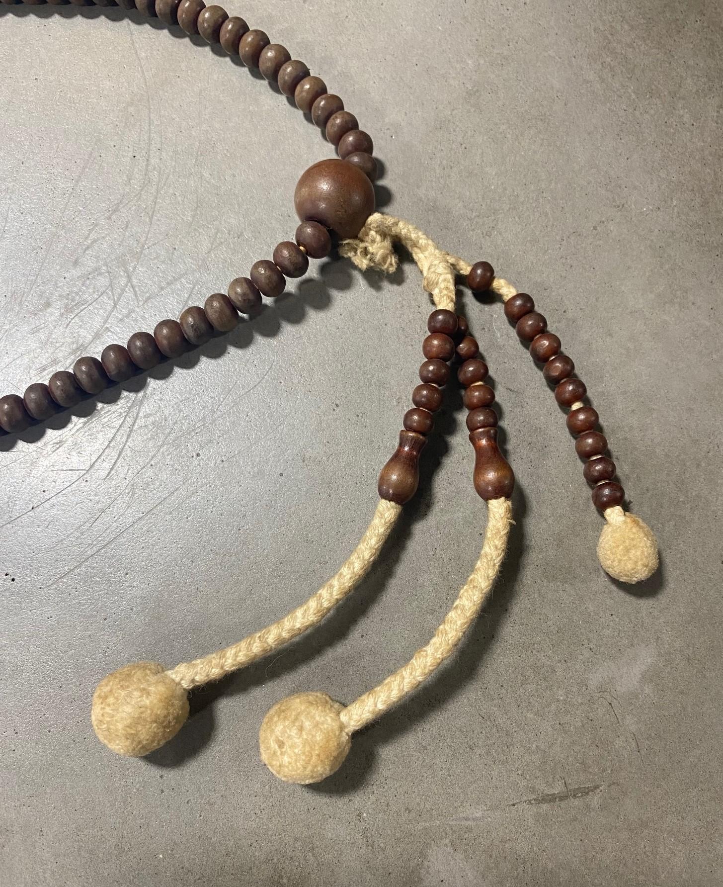 Japanische japanische Tempelschrein Buddhistische Monk Juzu Gebets-Holzperlen Mala Rosary Halskette (Showa) im Angebot