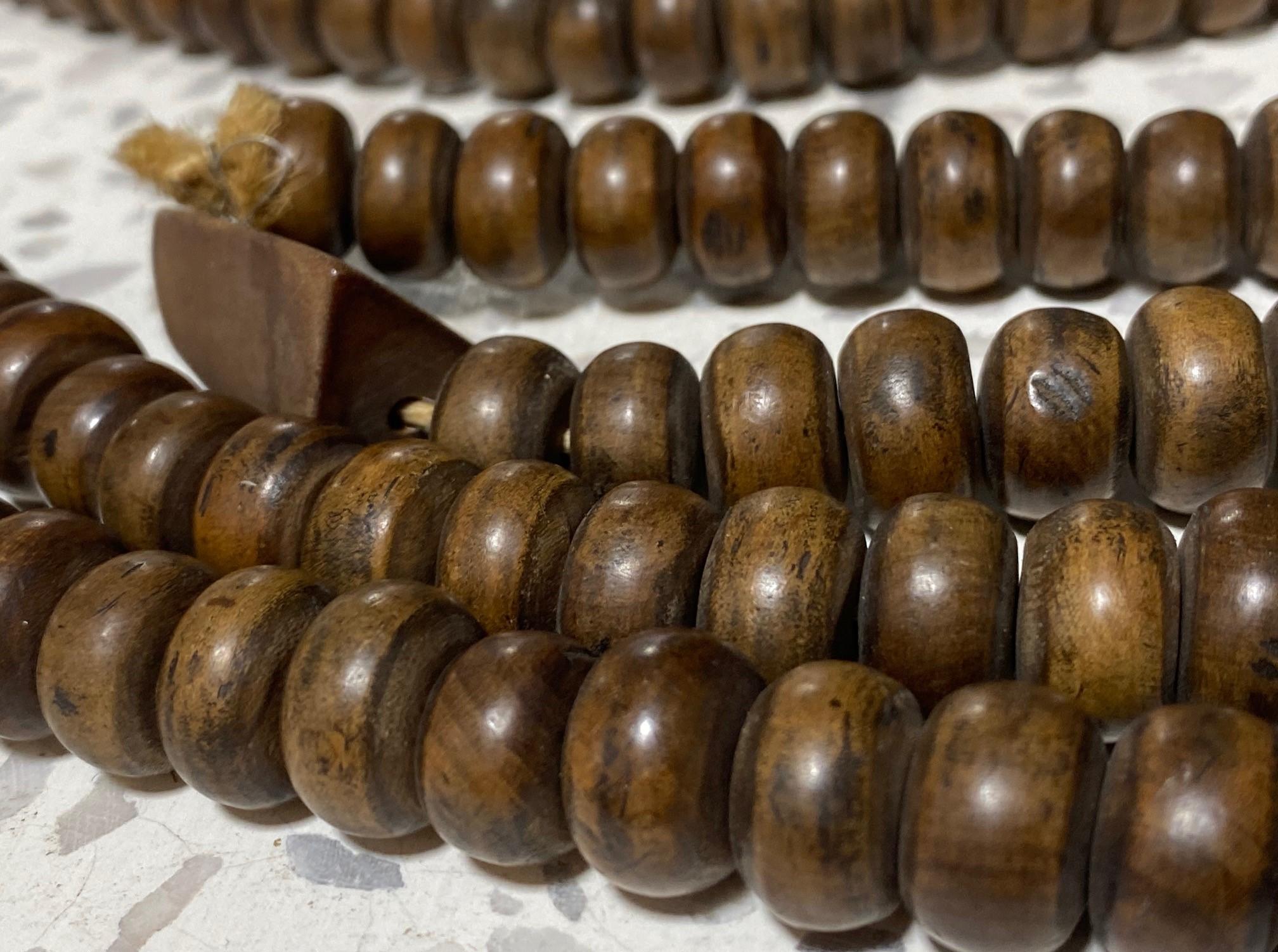 Japanische Tempelschrein Buddhistische Monk Juzu Gebetsholz Perlen Mala Rosary Halskette im Angebot 1