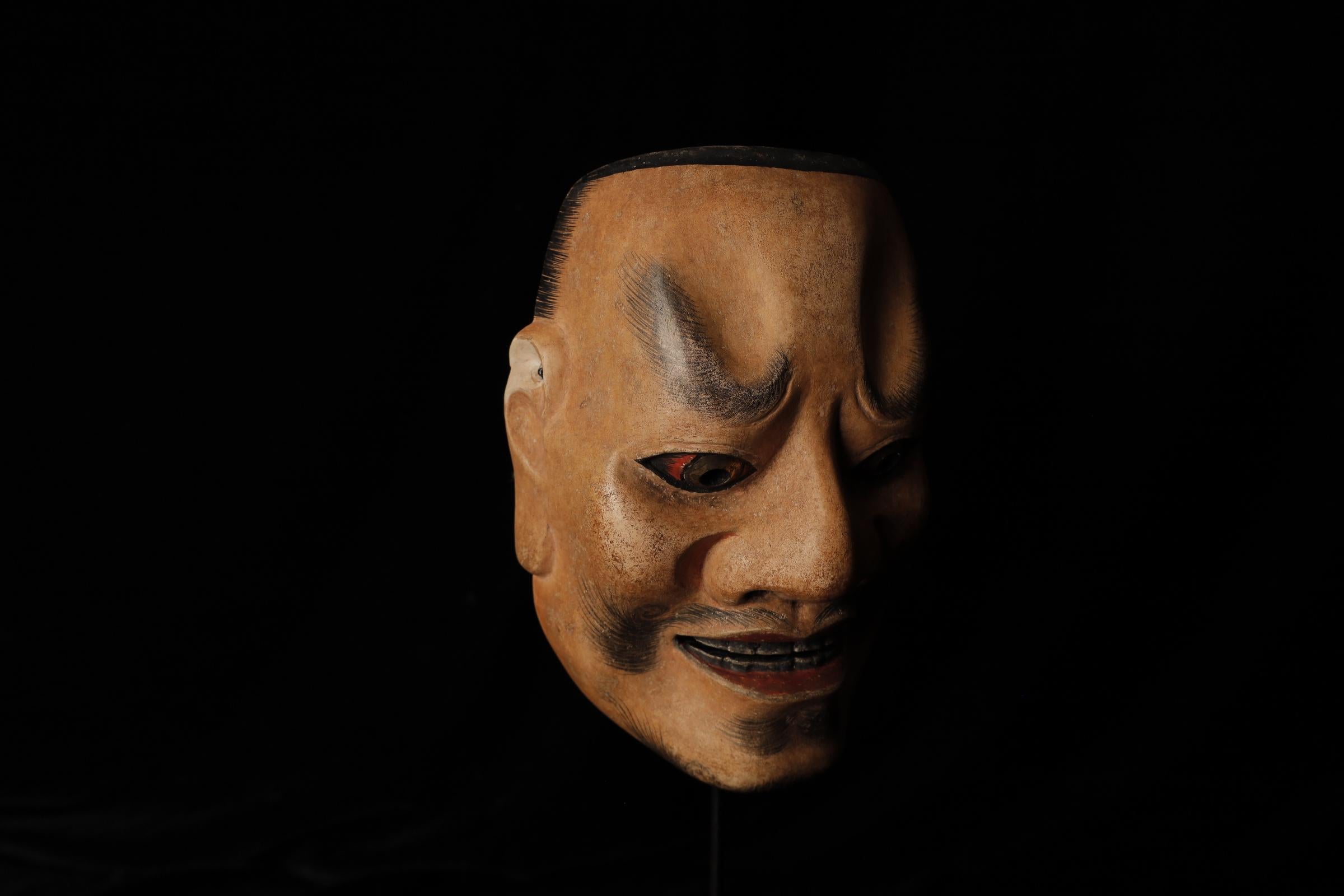 Masque japonais Tenjin (天神) Noh. Attribué à Takada Fuki (高田 冨季) en vente 3
