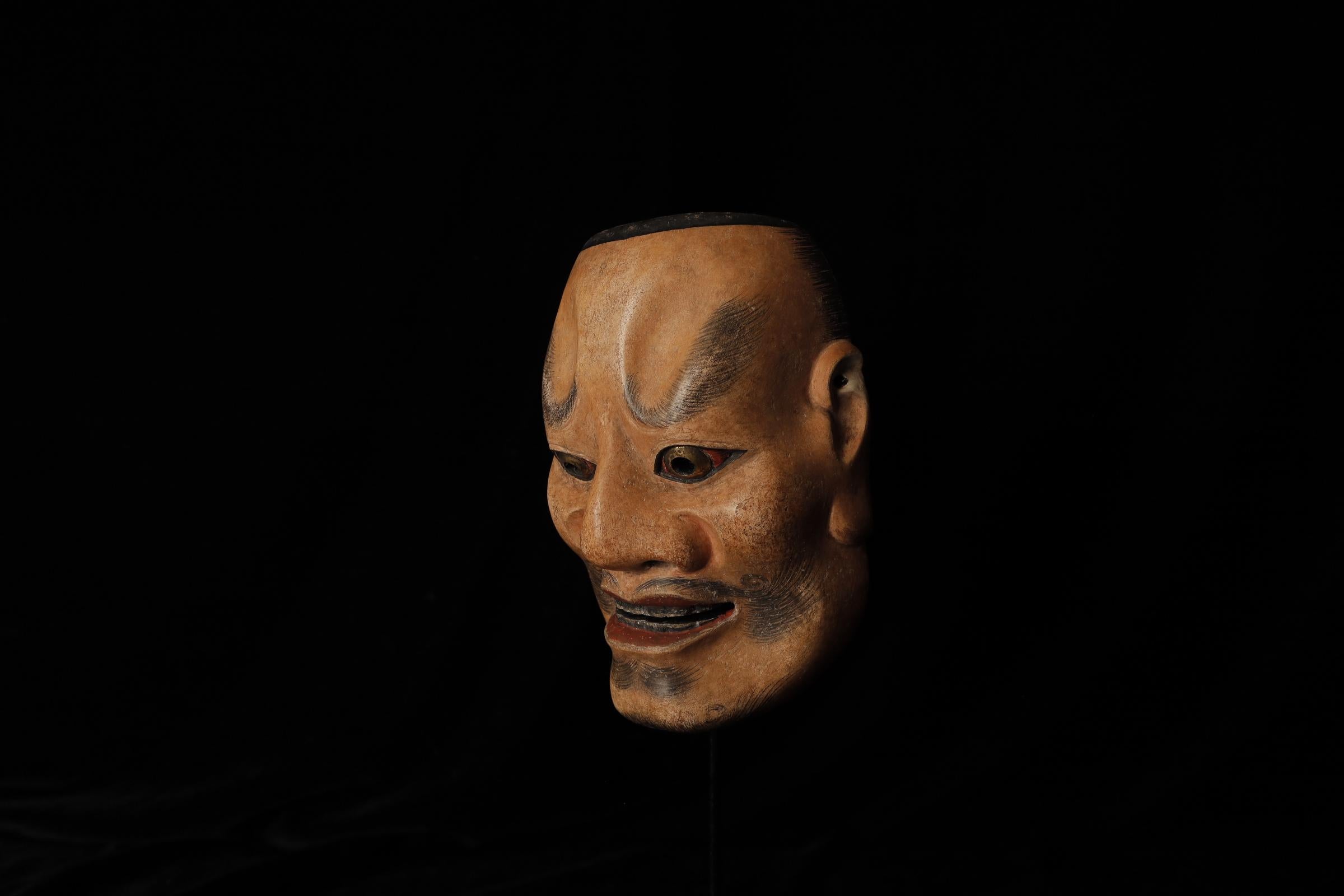20ième siècle Masque japonais Tenjin (天神) Noh. Attribué à Takada Fuki (高田 冨季) en vente