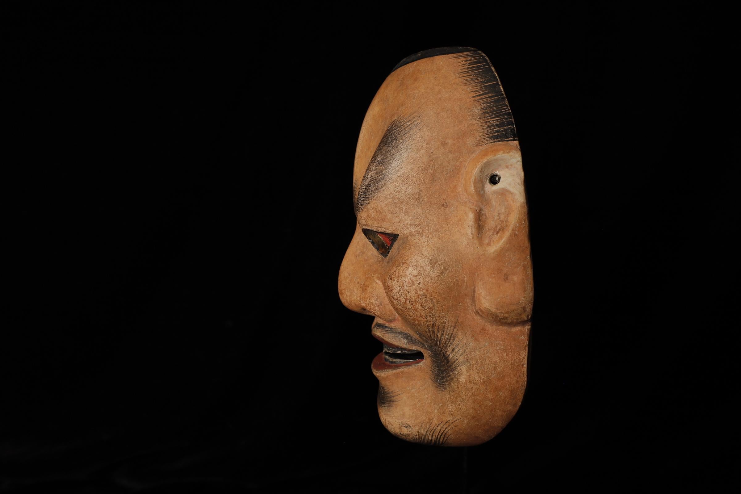 Masque japonais Tenjin (天神) Noh. Attribué à Takada Fuki (高田 冨季) en vente 1