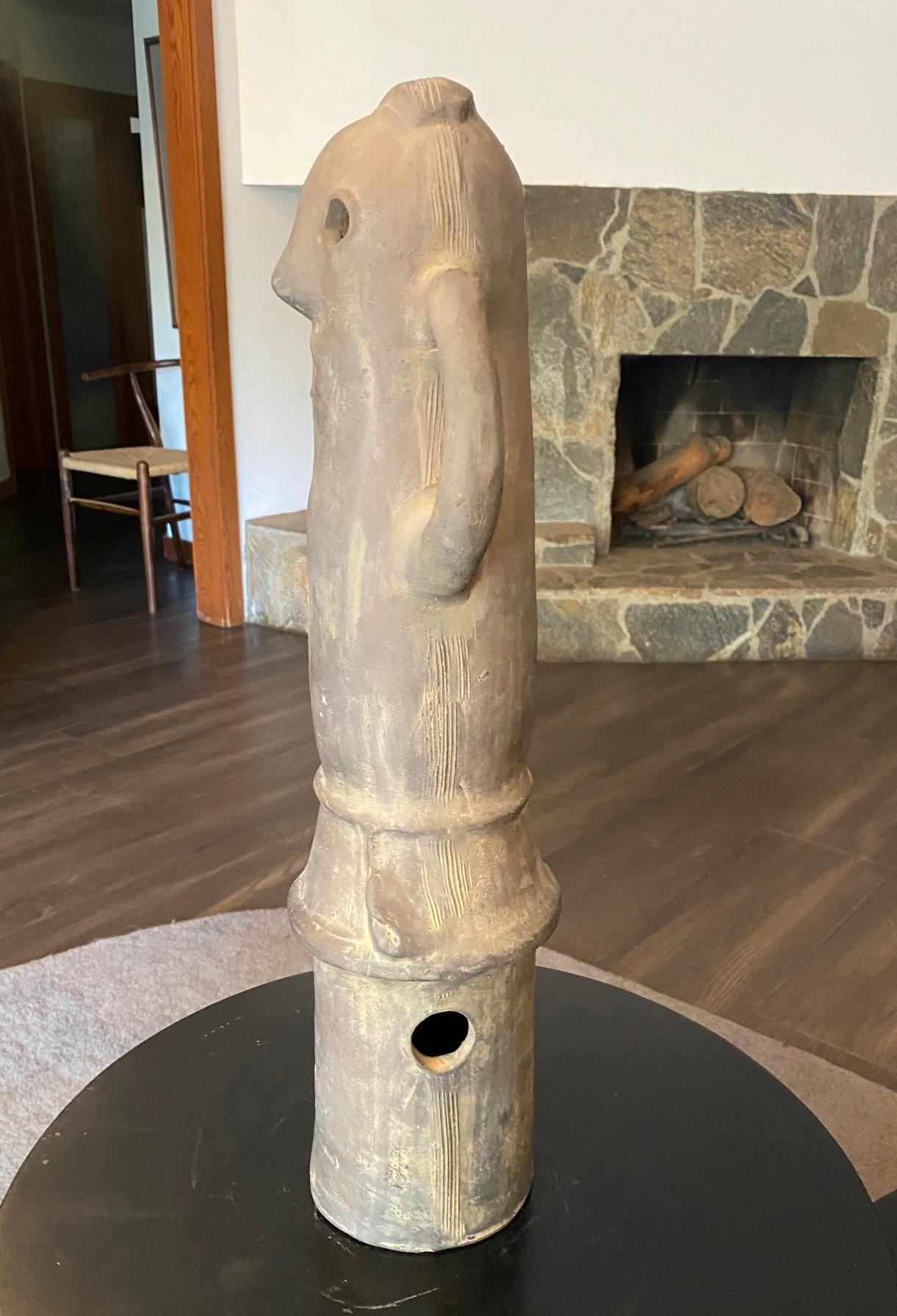 Scultura funeraria giapponese in terracotta Haniwa, figura di danza del VI secolo in vendita 1