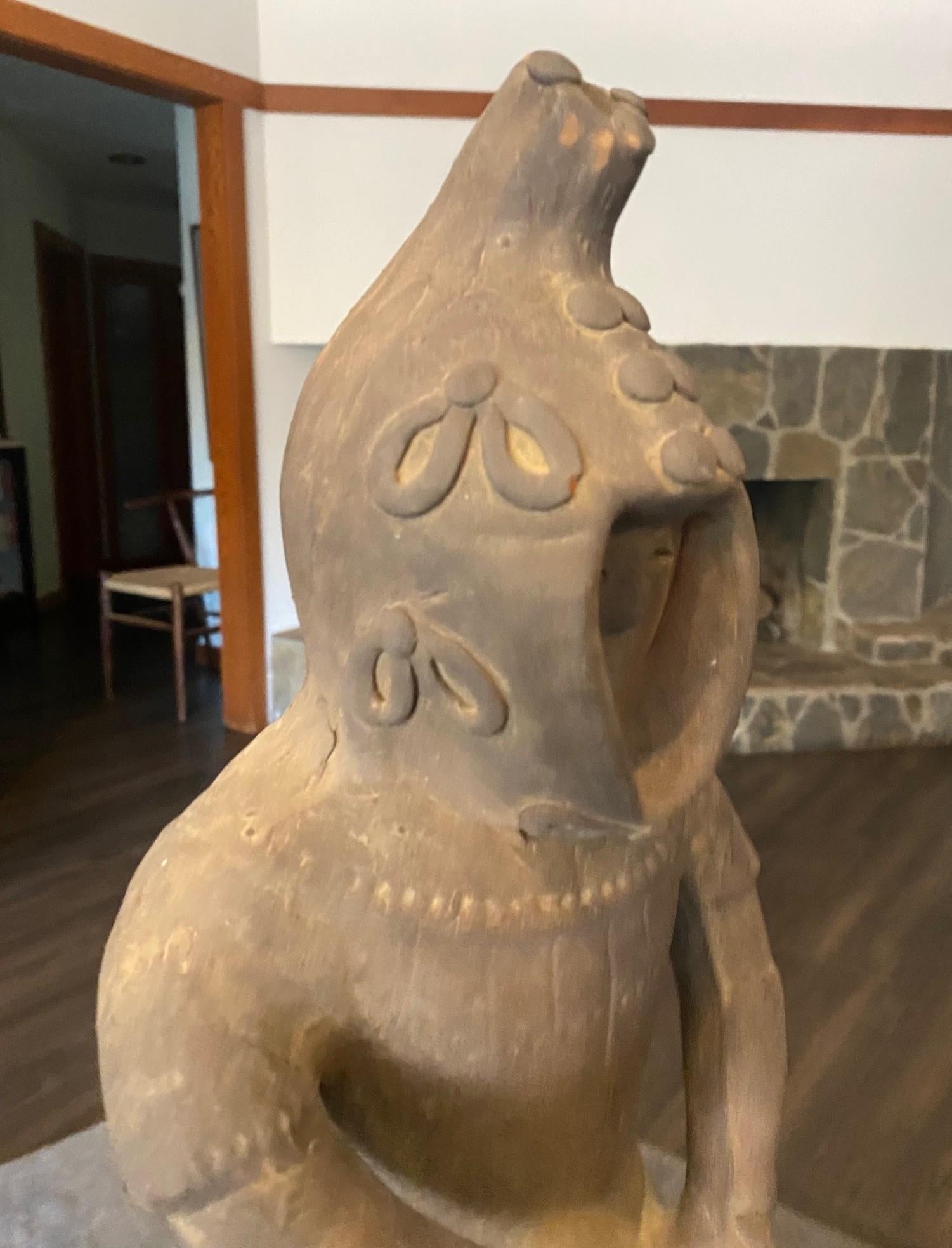 Scultura funeraria di guerriero Haniwa in terracotta giapponese del VI secolo in vendita 8