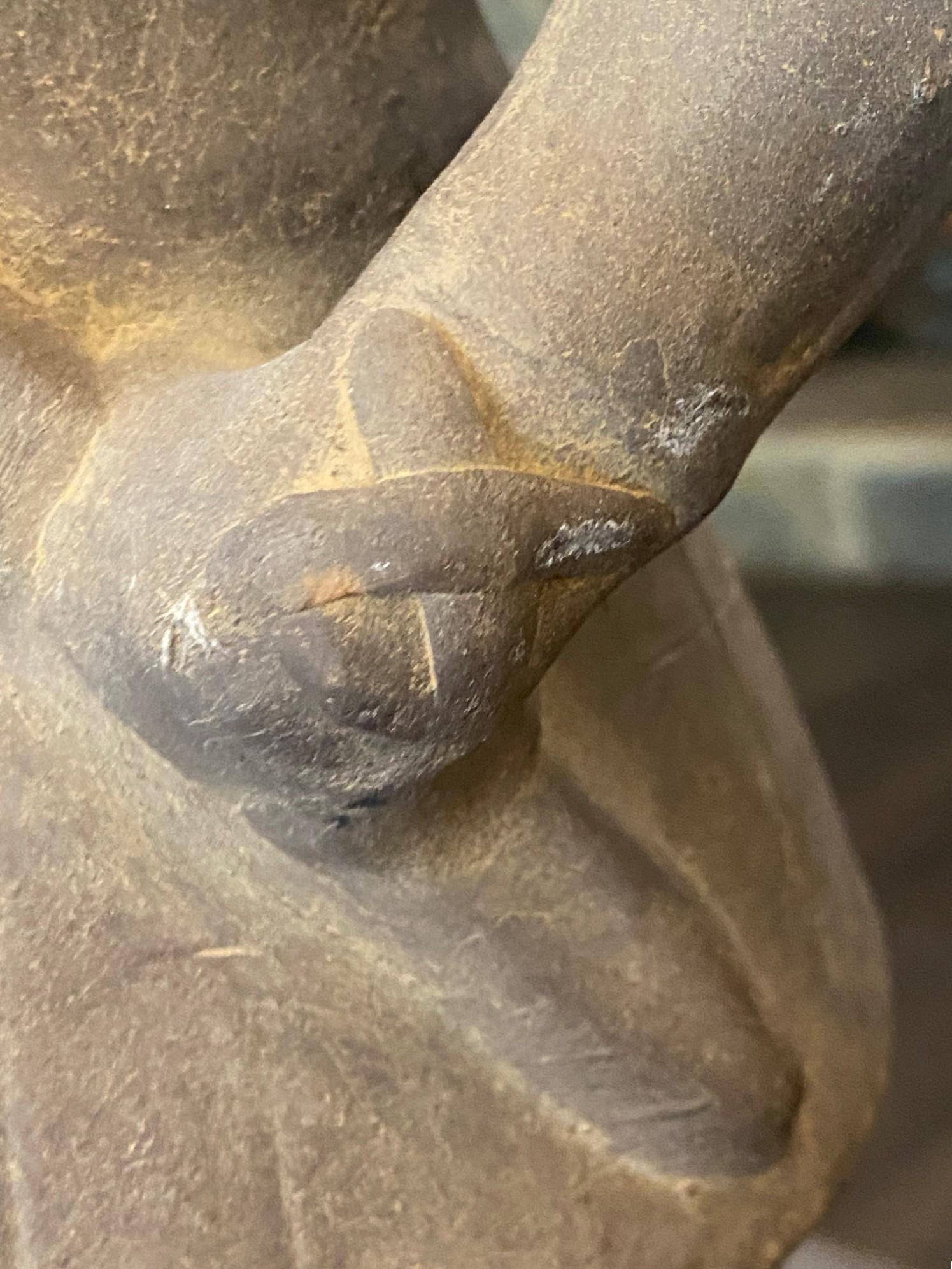 Scultura funeraria di guerriero Haniwa in terracotta giapponese del VI secolo in vendita 12
