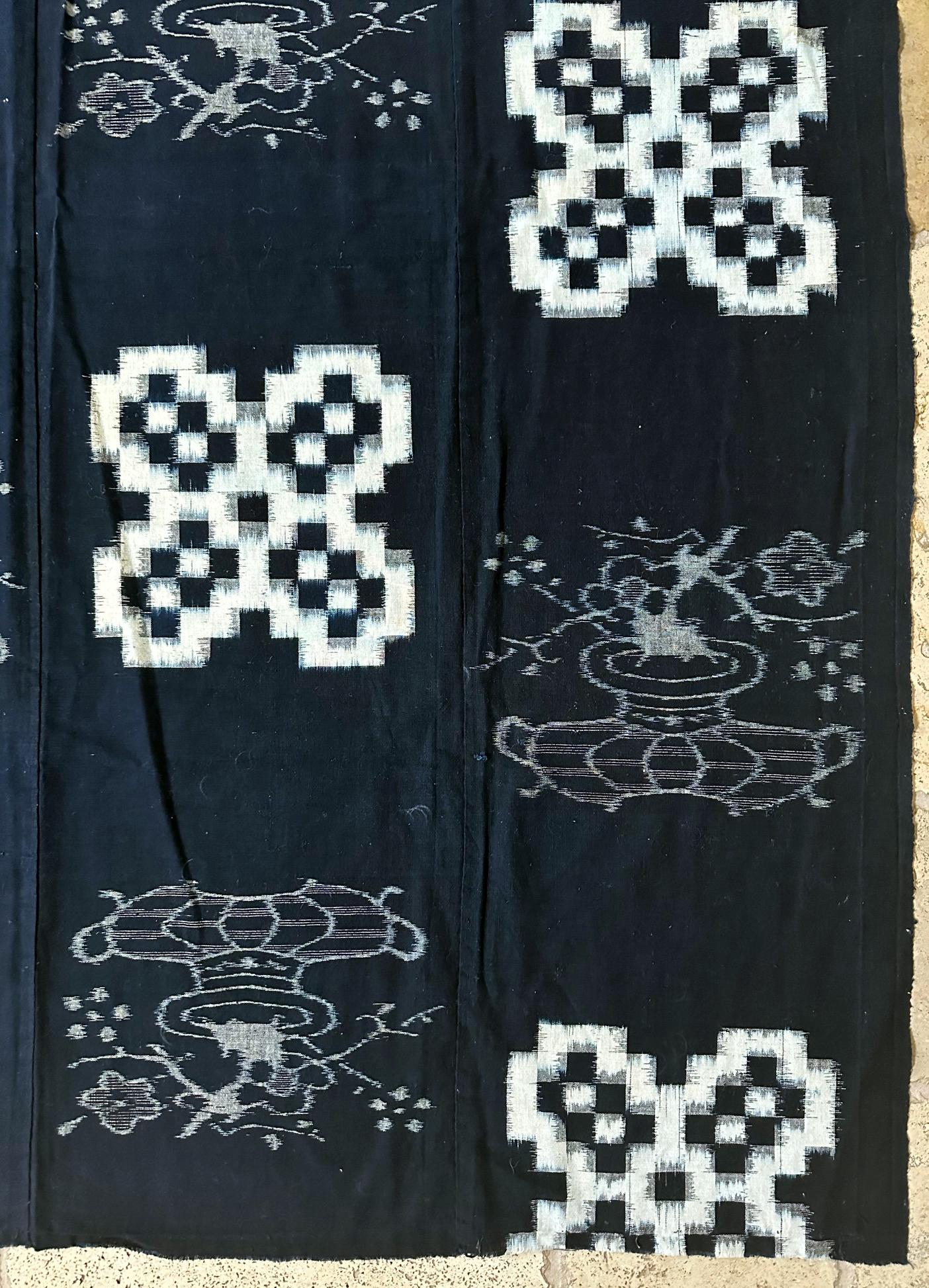 Japonais Double couverture en textile japonaise Kasuri Futon en vente