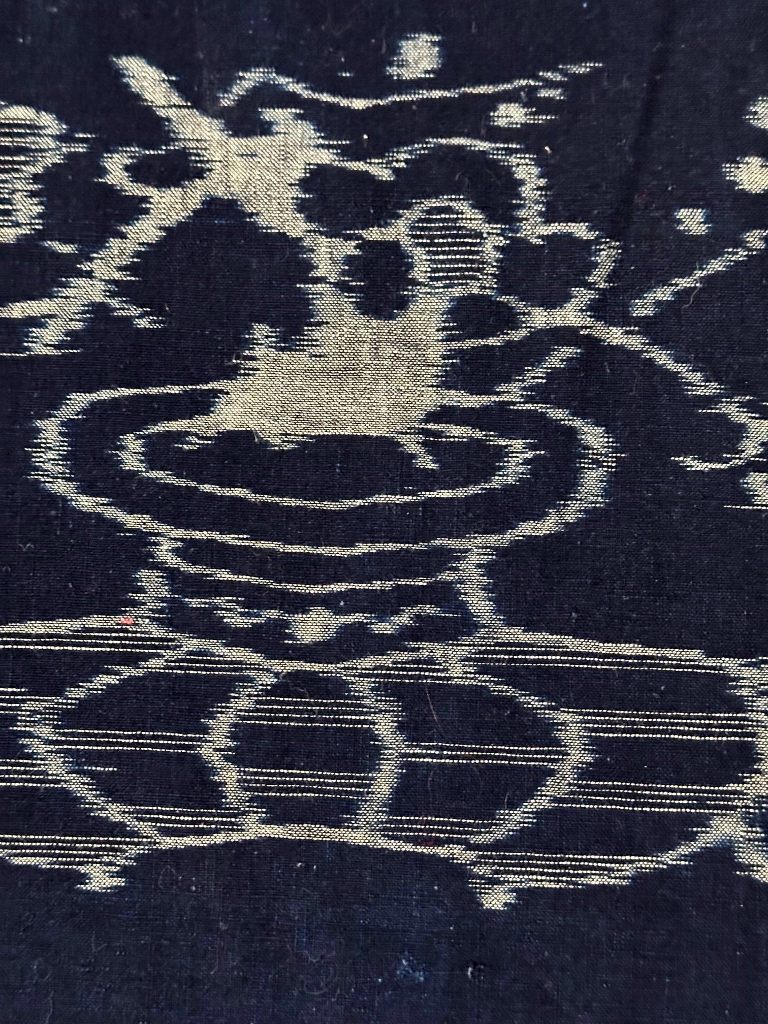 Cotton Japanese Textile Panel Double Ikat Kasuri Futon Cover For Sale