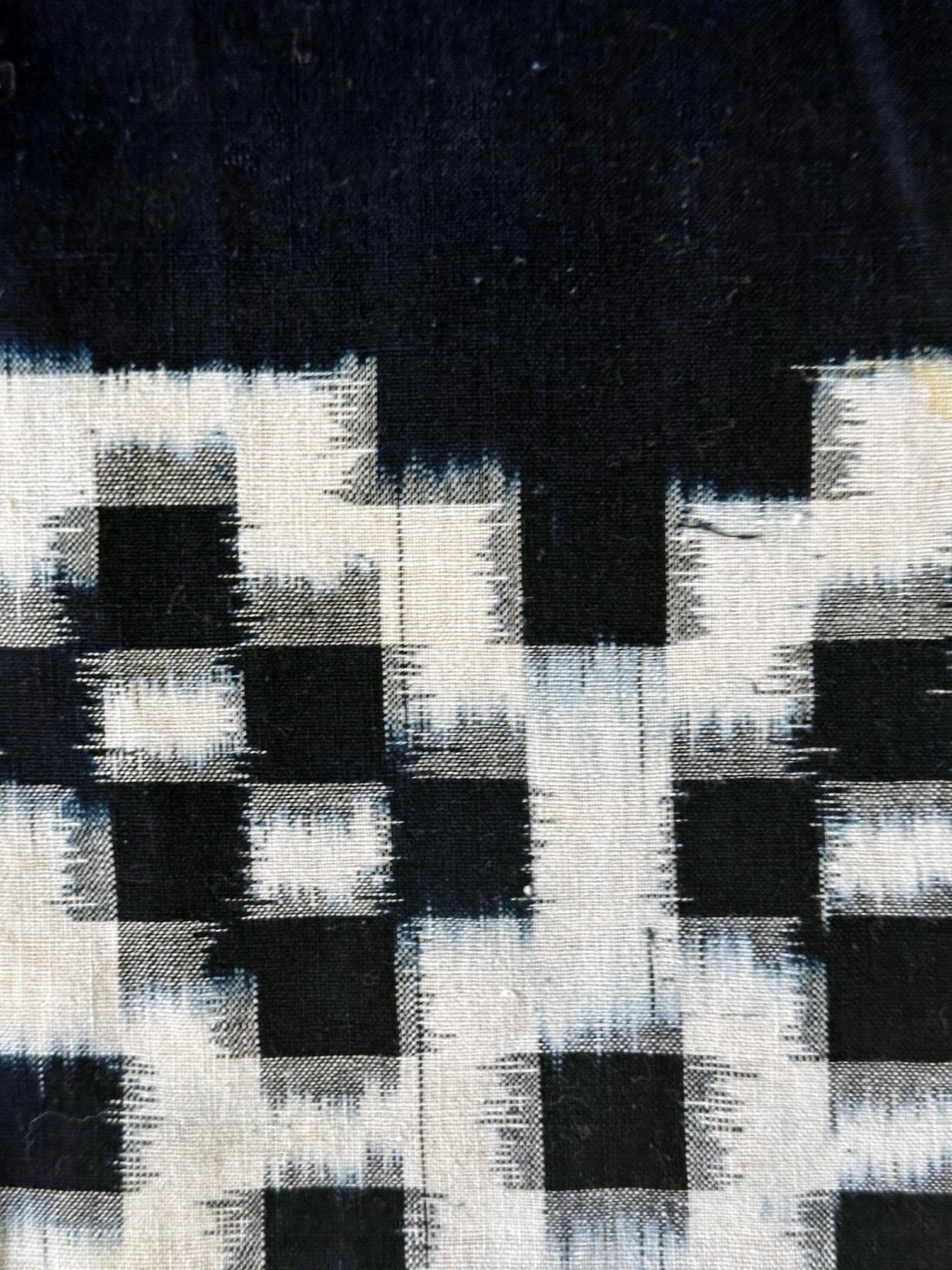 Japanese Textile Panel Double Ikat Kasuri Futon Cover For Sale 3