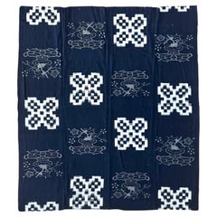 Antique Japanese Textile Panel Double Ikat Kasuri Futon Cover