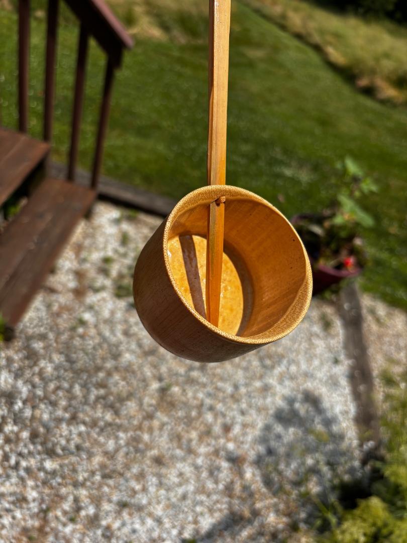 Sculpté à la main Trois louches d'eau japonaises en bambou authentiques 