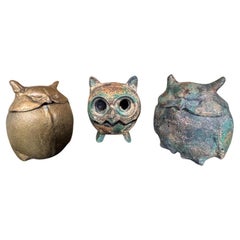 Vintage Japanese Three Owl Family Lighting Lanterns