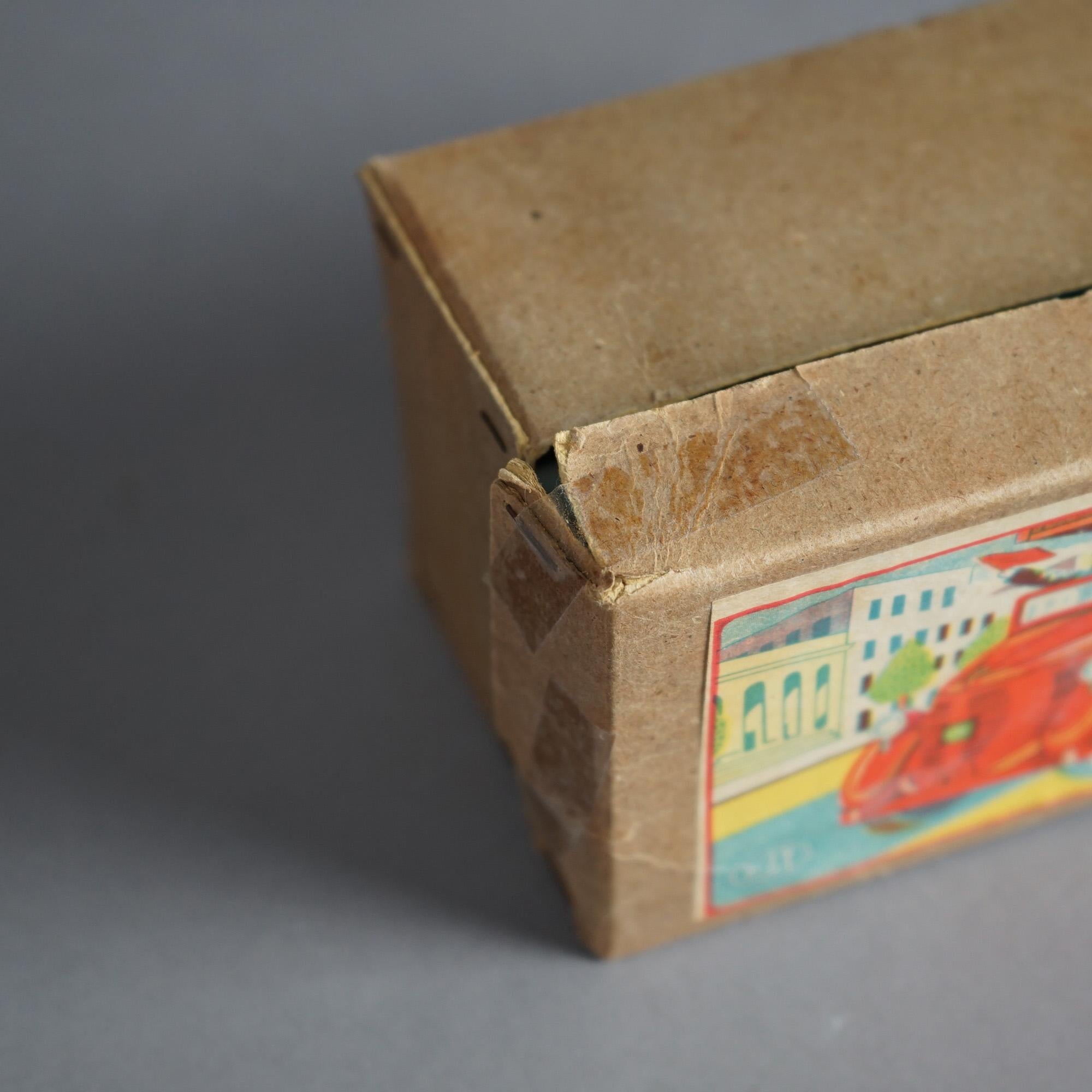 Japanese Tin Litho Toy Fire Engine In The Original Box Circa 1950 6