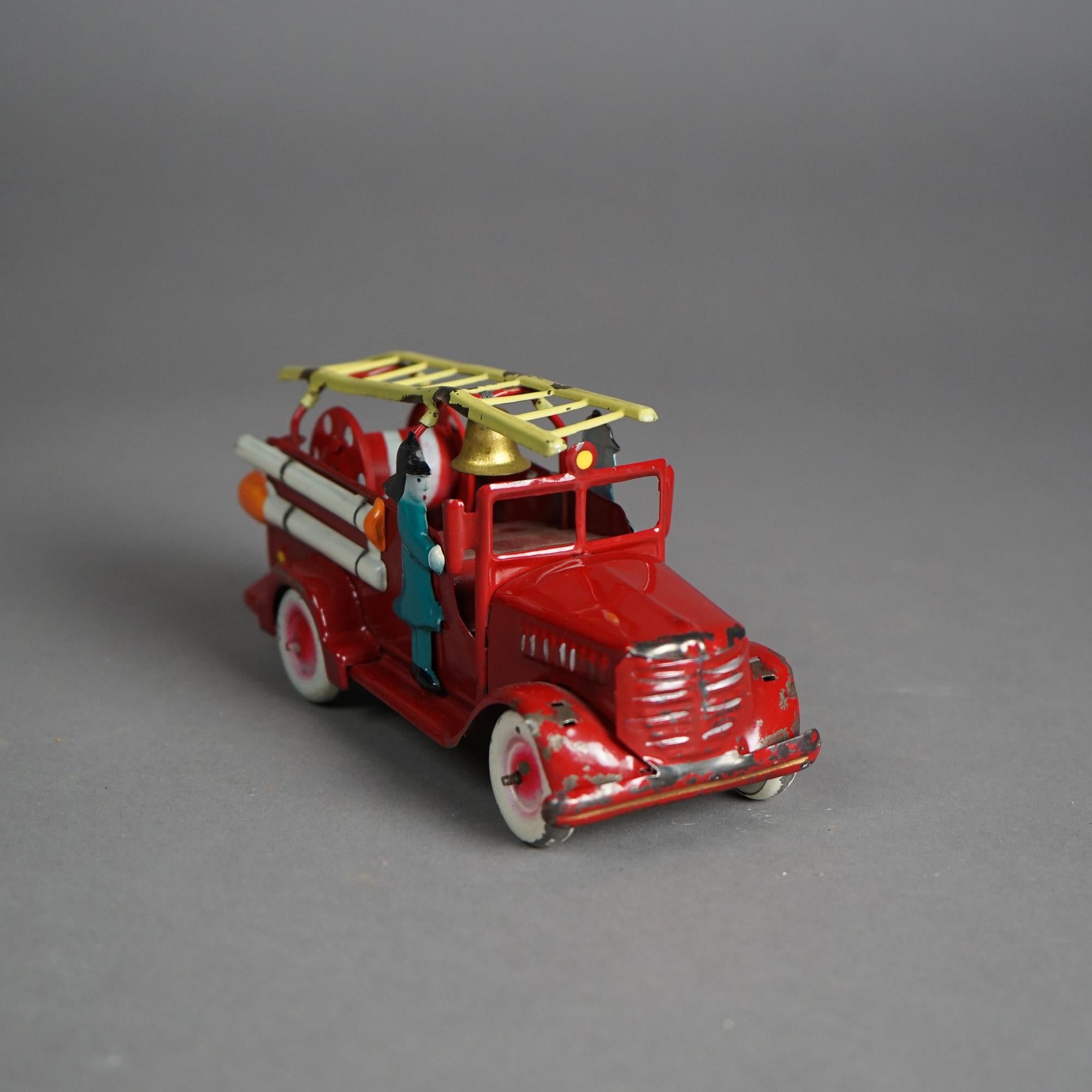 Japanese Tin Litho Toy Fire Engine In The Original Box Circa 1950 1