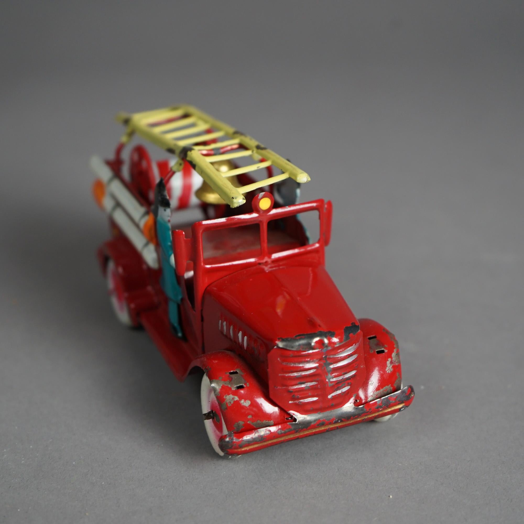 Japanese Tin Litho Toy Fire Engine In The Original Box Circa 1950 2
