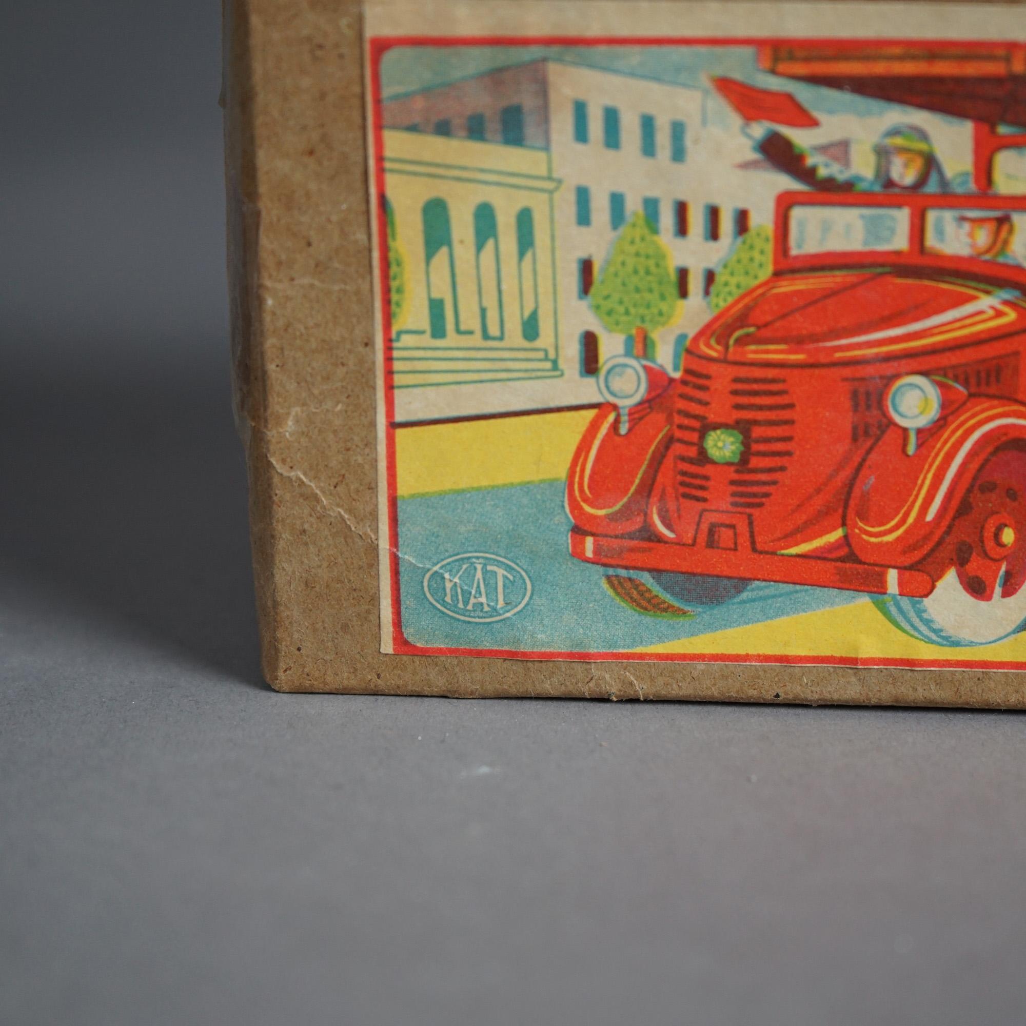 Japanese Tin Litho Toy Fire Engine In The Original Box Circa 1950 4