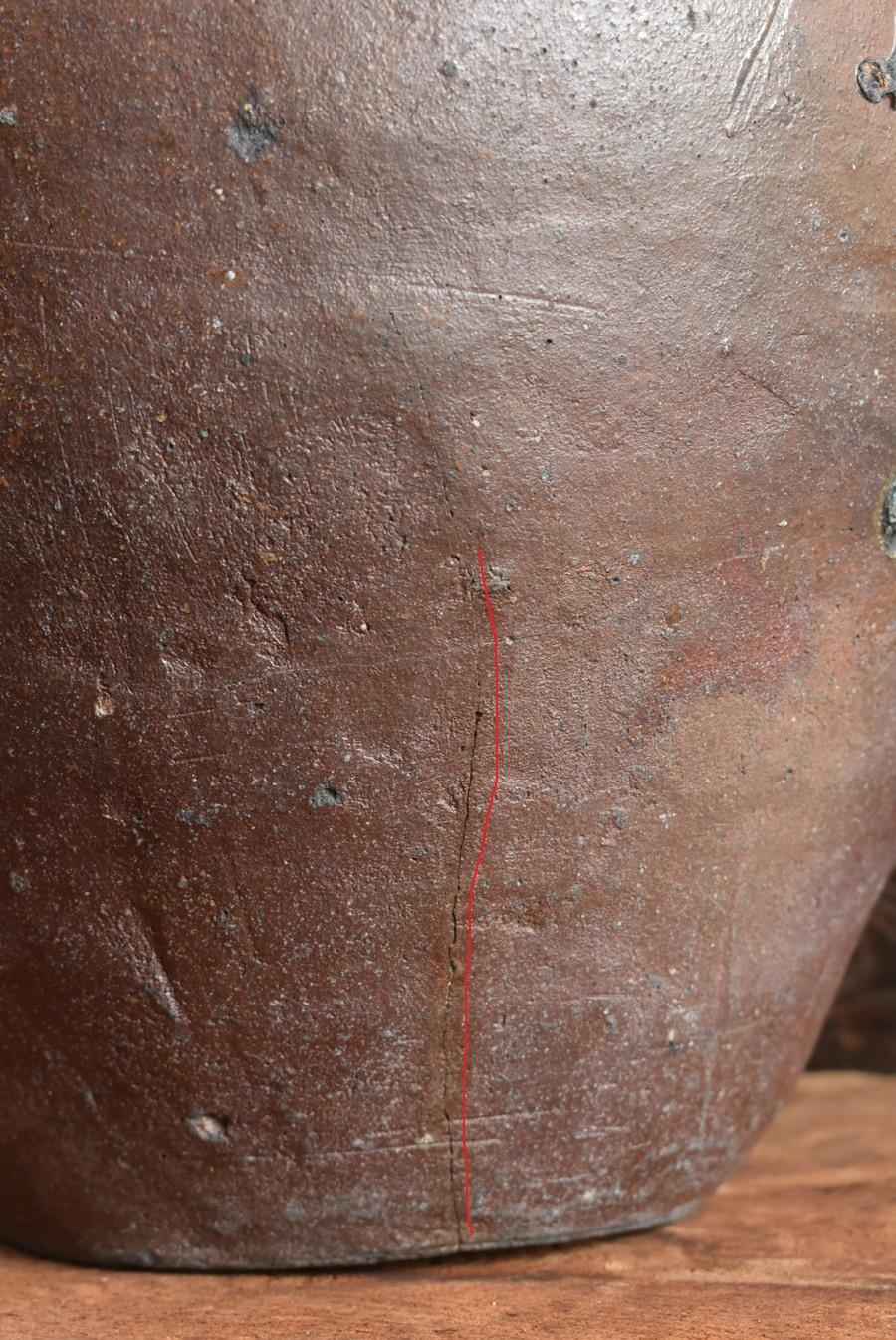Japanese Tokoname Jar 14th-16th Century Muromachi Period / Tsubo / Old Pottery 8