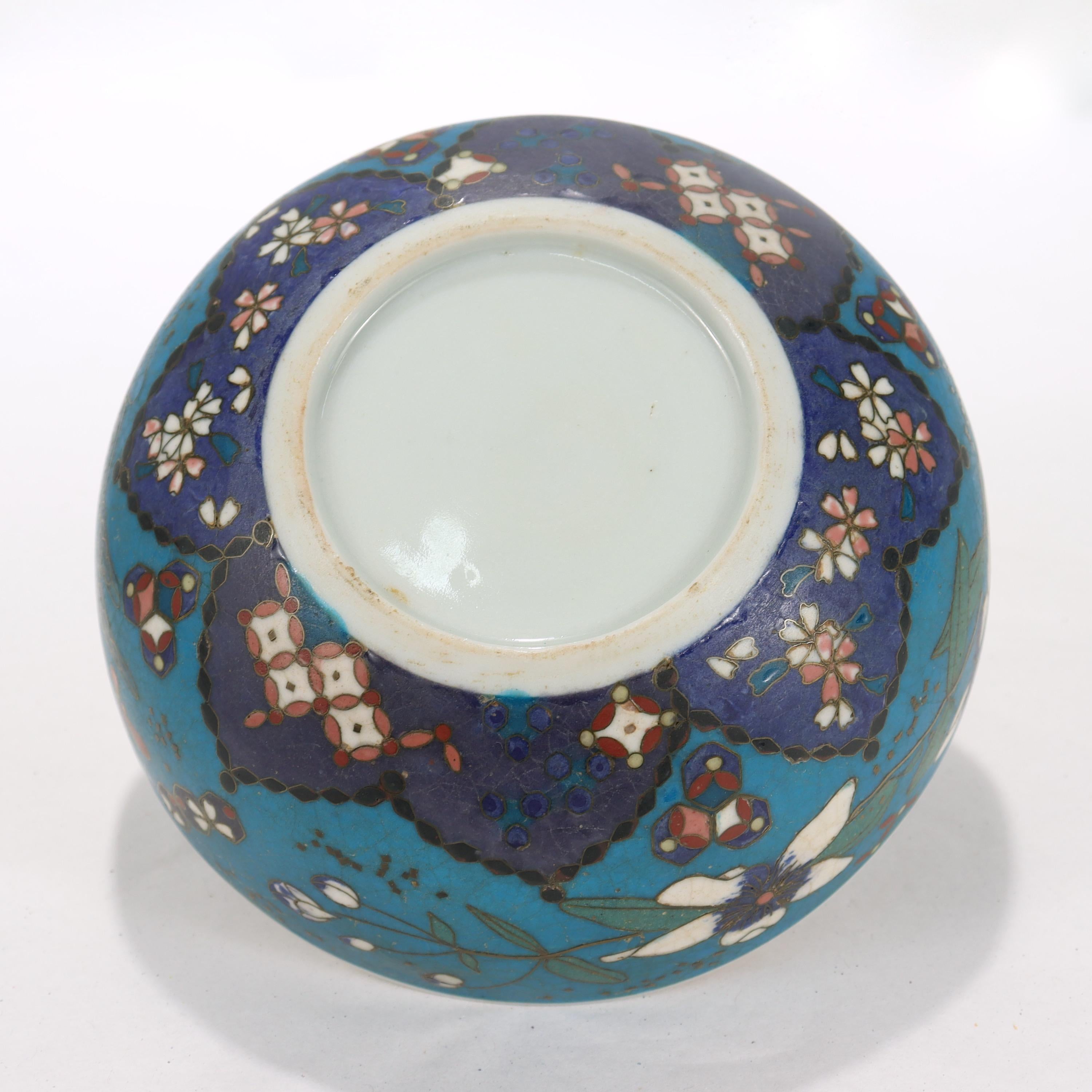 Japanese Totai Shippo Porcelain Covered Box For Sale 7
