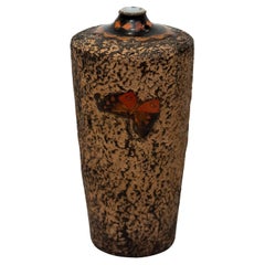 Antique Japanese Totai Tree Bark Cloisonne Vase