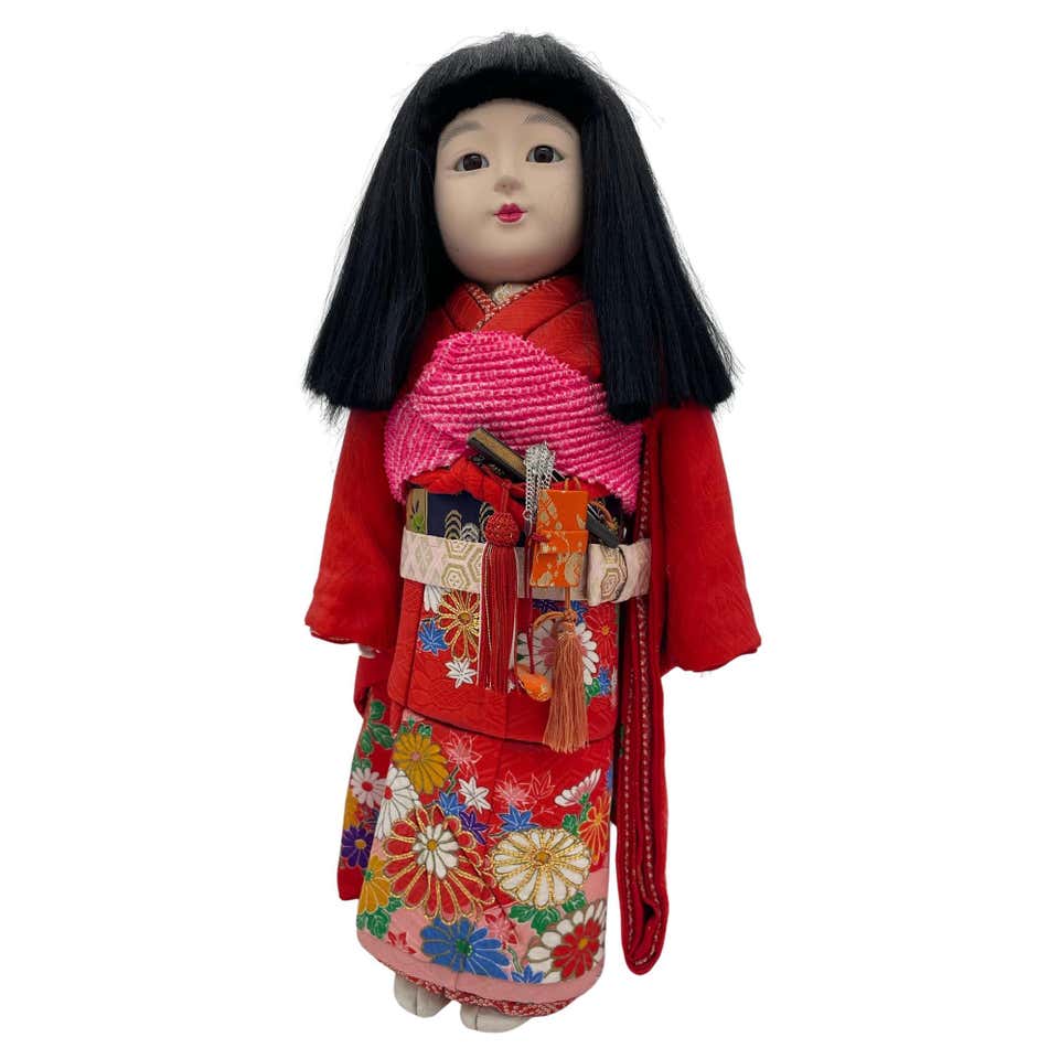 Poupée Kimono Japonaise Traditionnelle En Bois – Adorable Statue Décorative Style Geisha Pour Maison Et Bureau