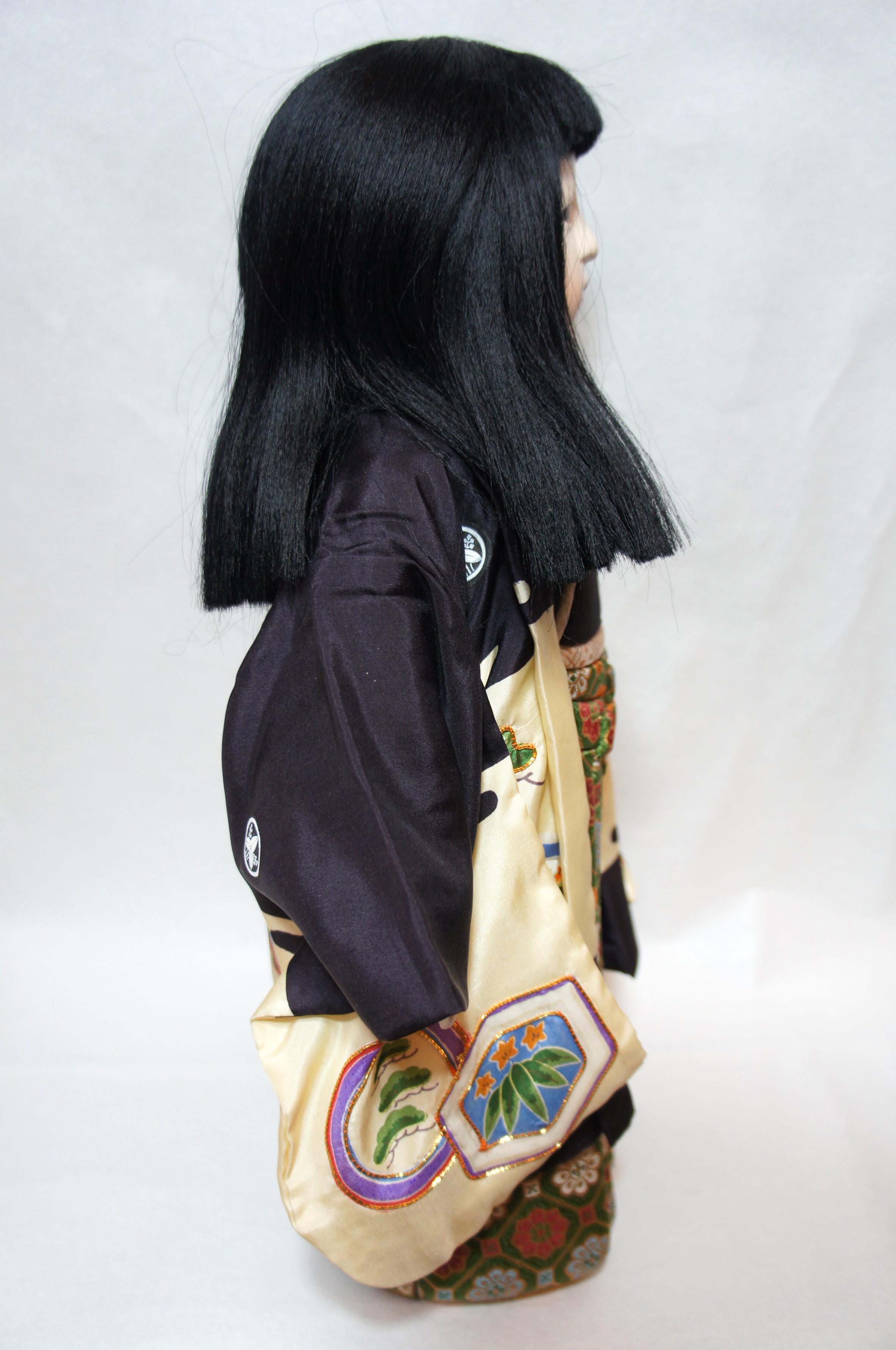 Showa Japanese Traditional Kimekomi Ichimatsu Boy Doll, 1960s For Sale