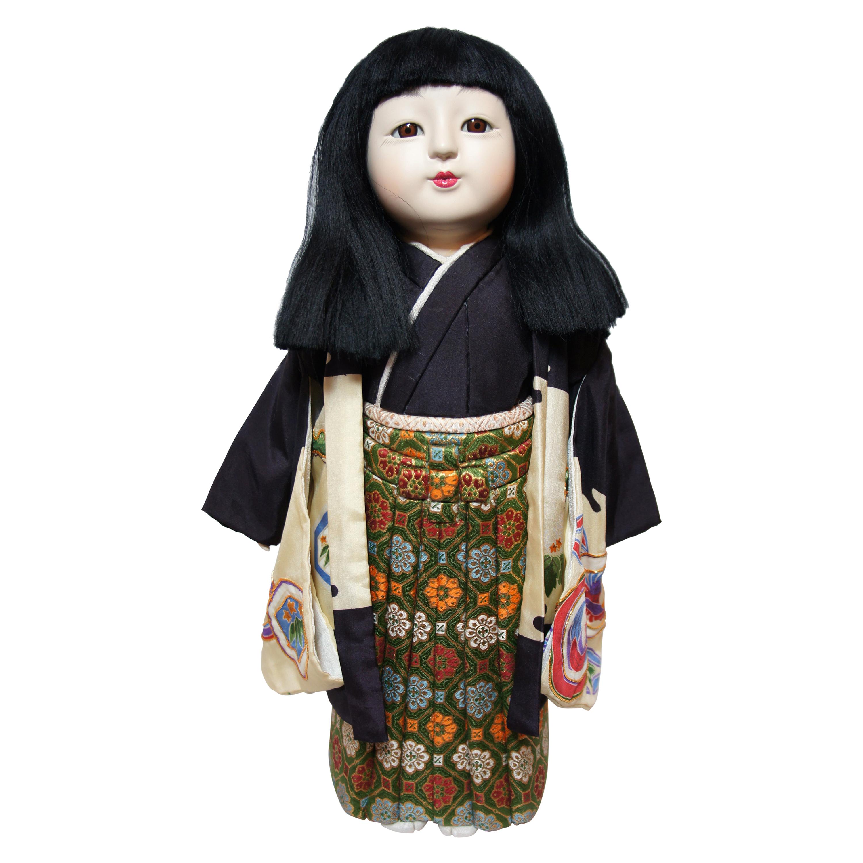 Japanese Traditional Kimekomi Ichimatsu Boy Doll, 1960s For Sale