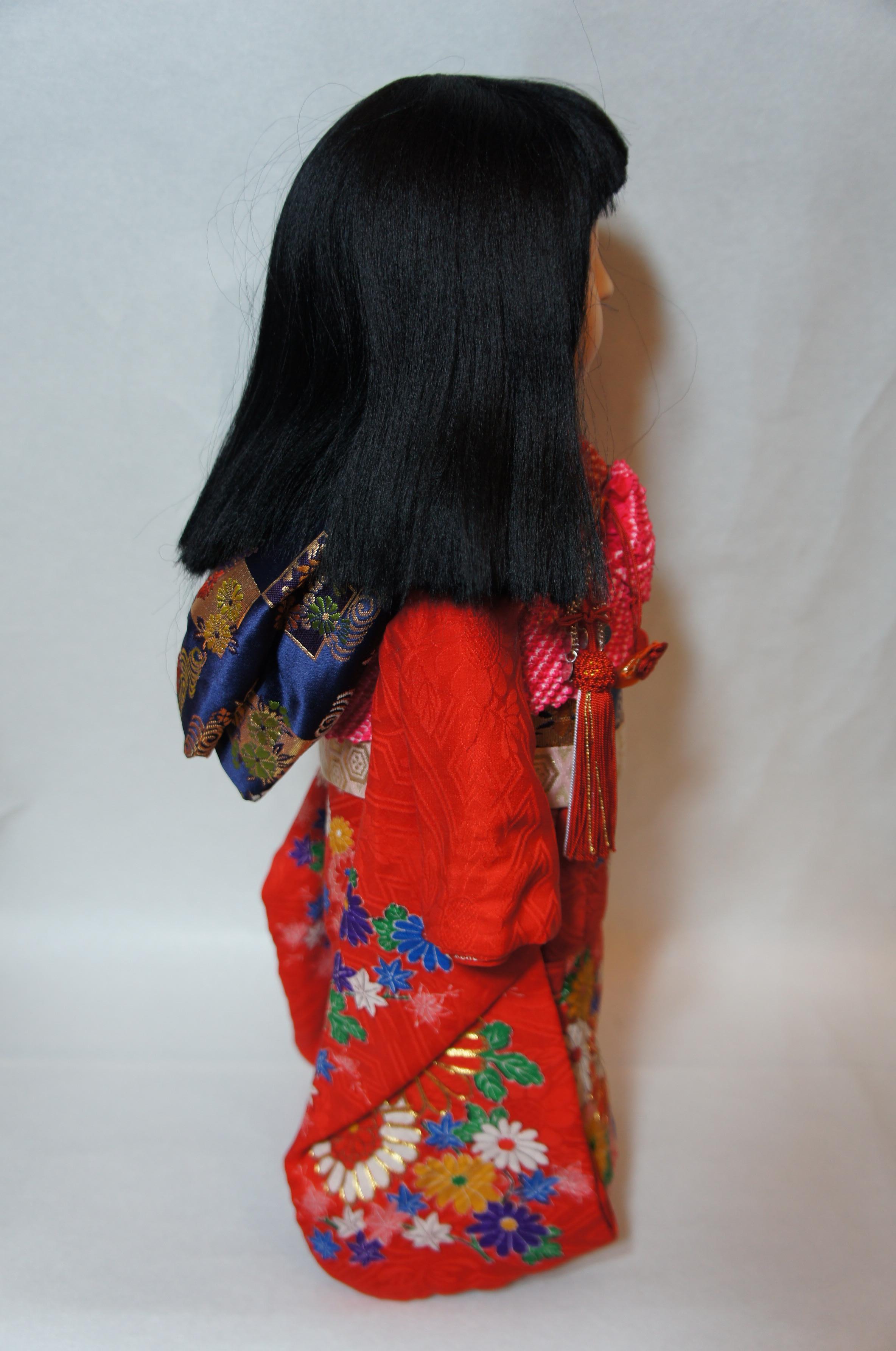 Hand-Crafted Japanese Traditional Kimekomi Ichimatsu Girl Doll, 1960s For Sale